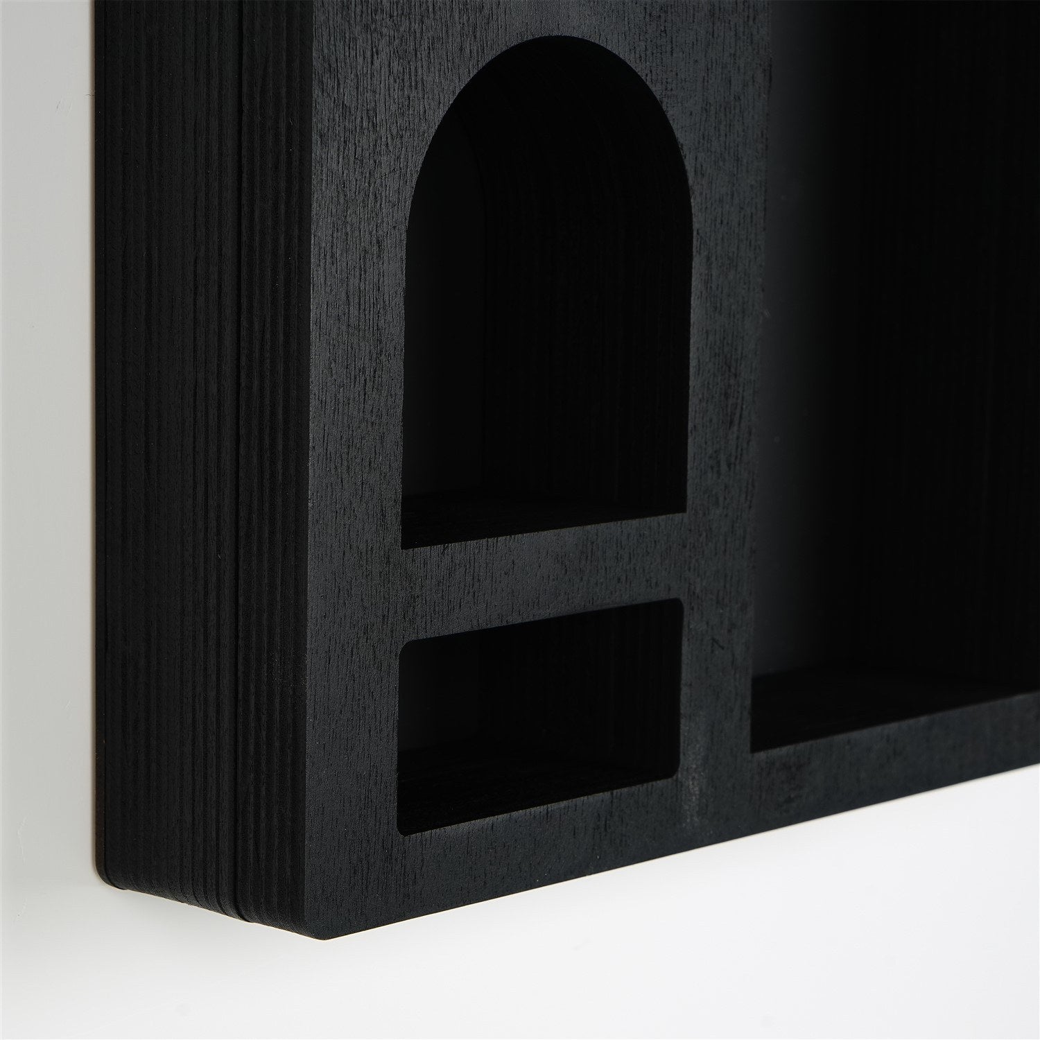 Prateleira de parede em madeira maciça – 26 cm x 40 cm x 6 cm – Preto