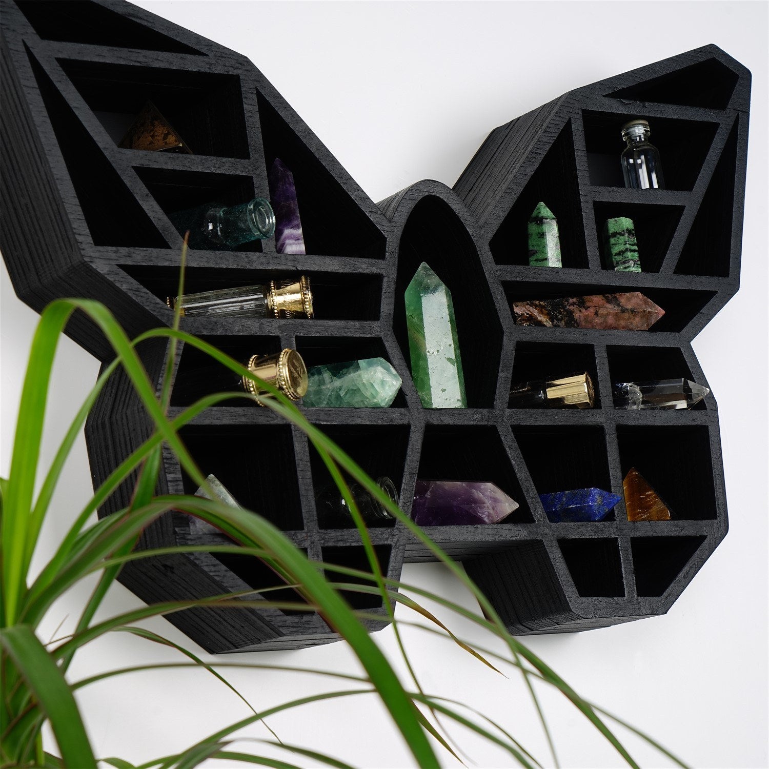 Prateleira de parede – 27cm x 40cm x 6cm – Preto – Madeira maciça