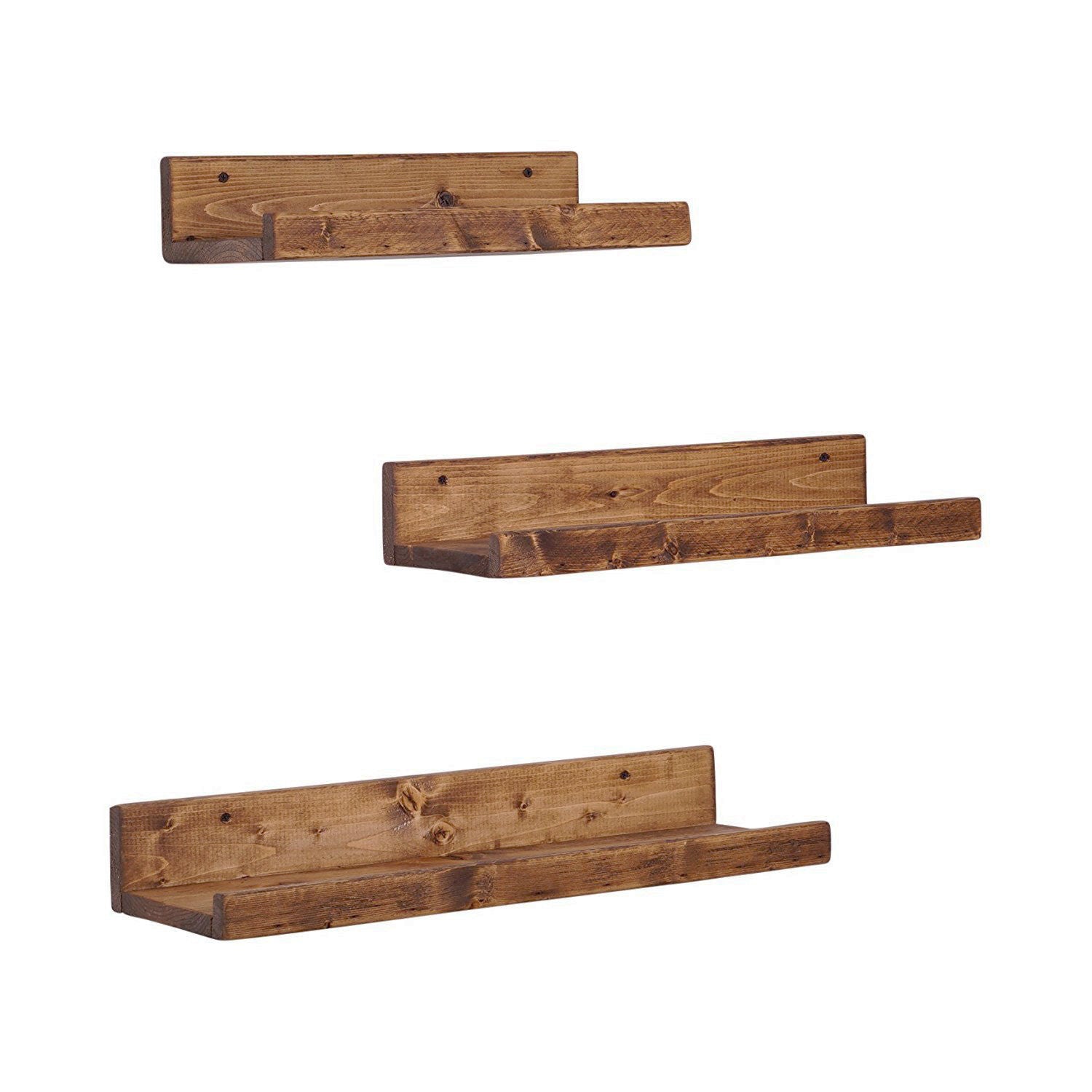 Prateleira de parede – 60 cm largura – Cor nogueira – Madeira de abeto