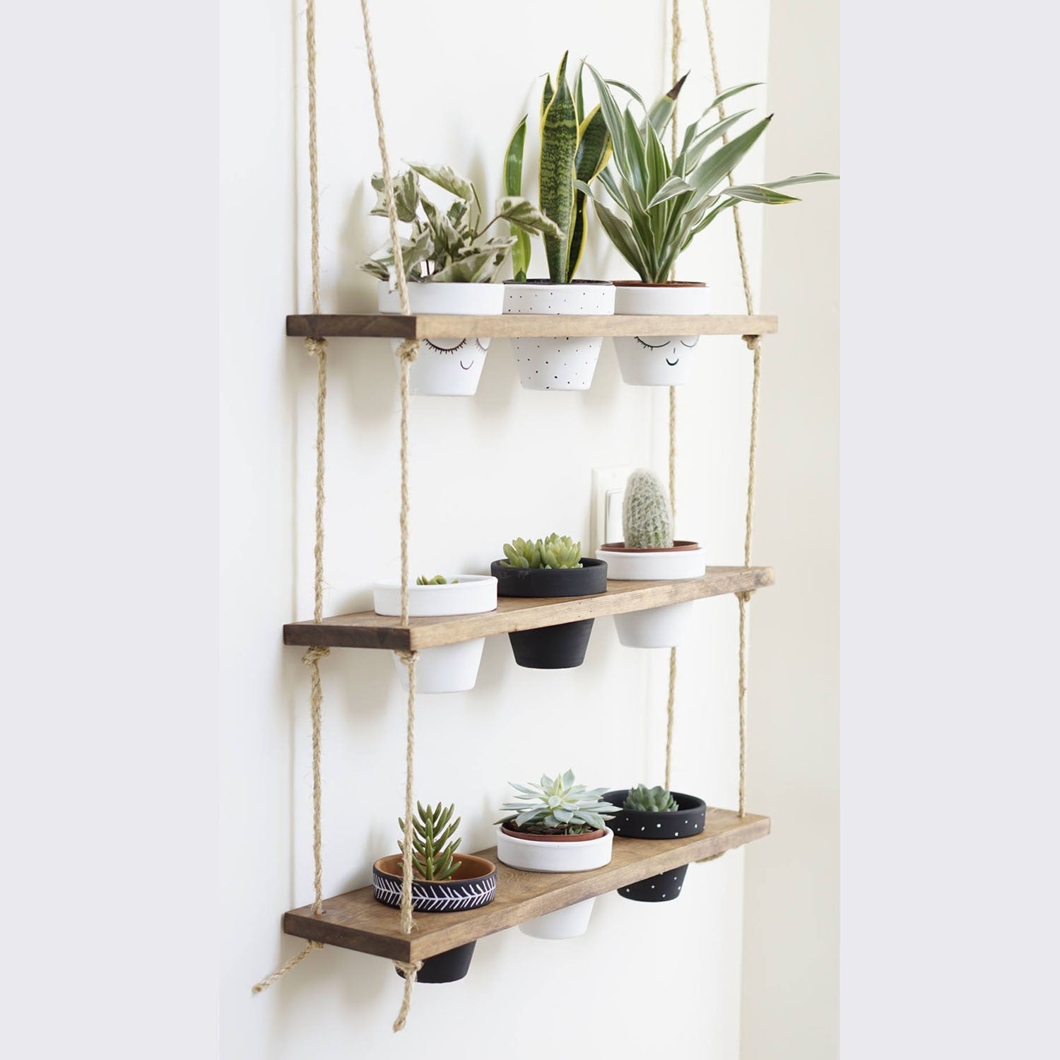 Prateleira de parede de madeira de abeto – 60 cm x 13 cm x 1,3 cm – cor noz