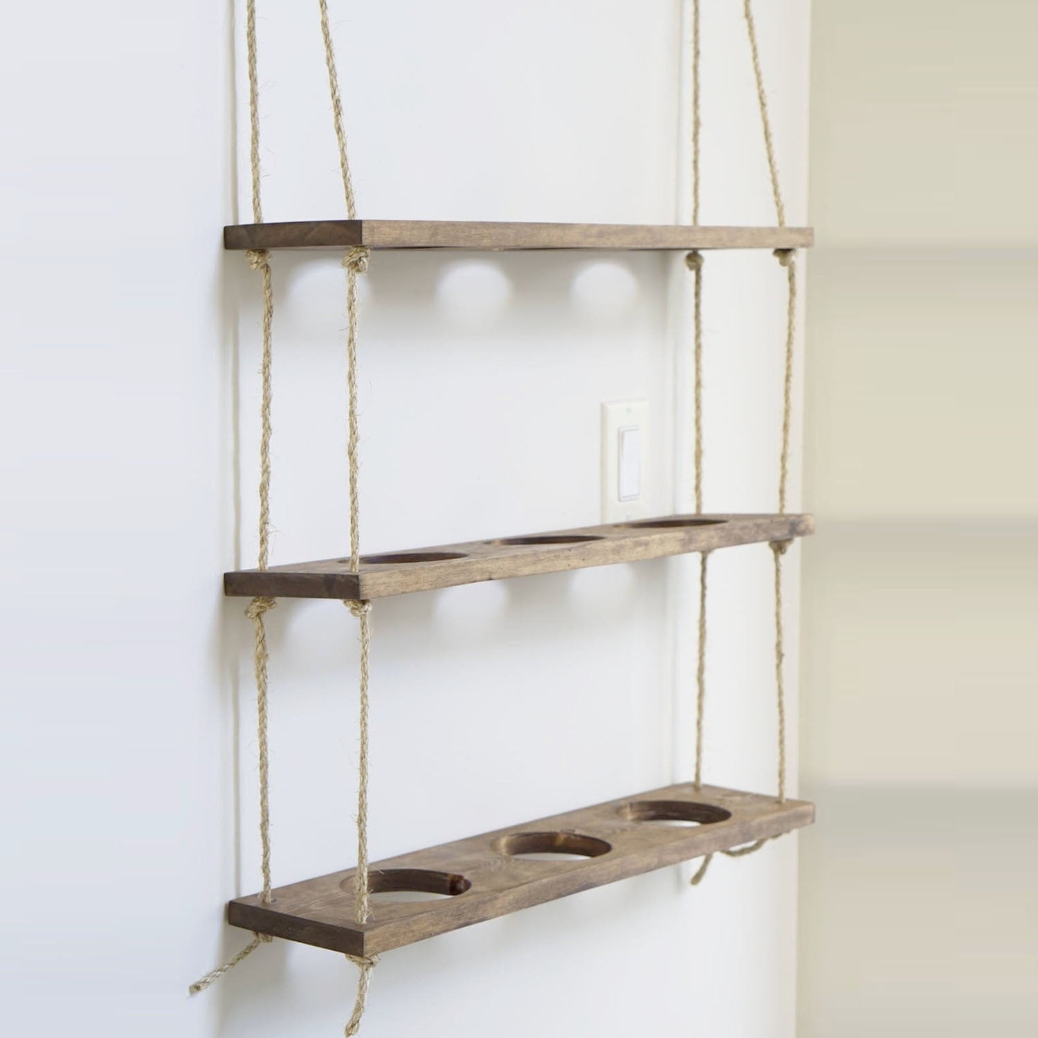 Prateleira de parede de madeira de abeto – 60 cm x 13 cm x 1,3 cm – cor noz