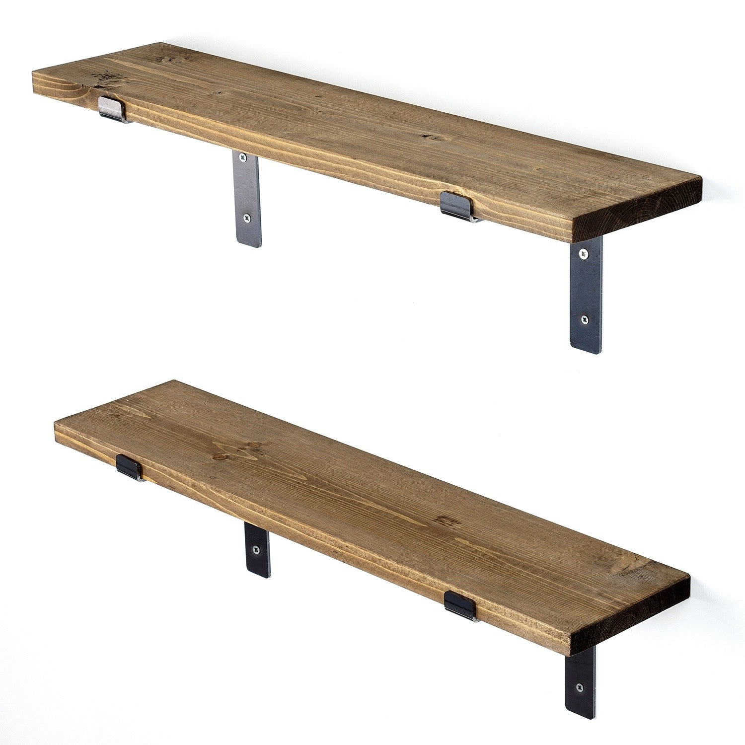 Prateleira de parede decorativa em madeira – 60 cm x 16 cm x 14 cm – Nogueira Preta