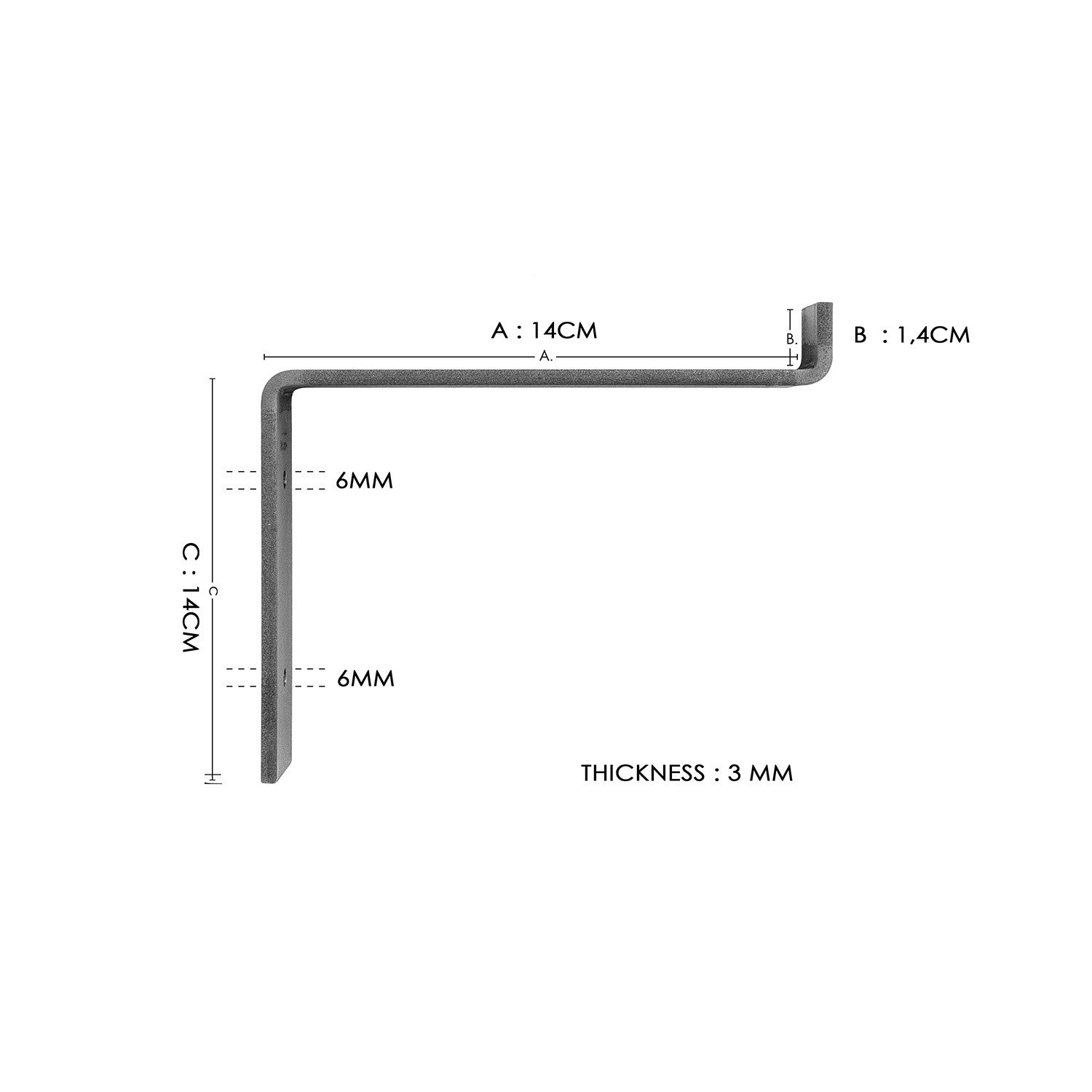 Prateleira de parede decorativa em madeira – 60 cm x 16 cm x 14 cm – Nogueira Preta