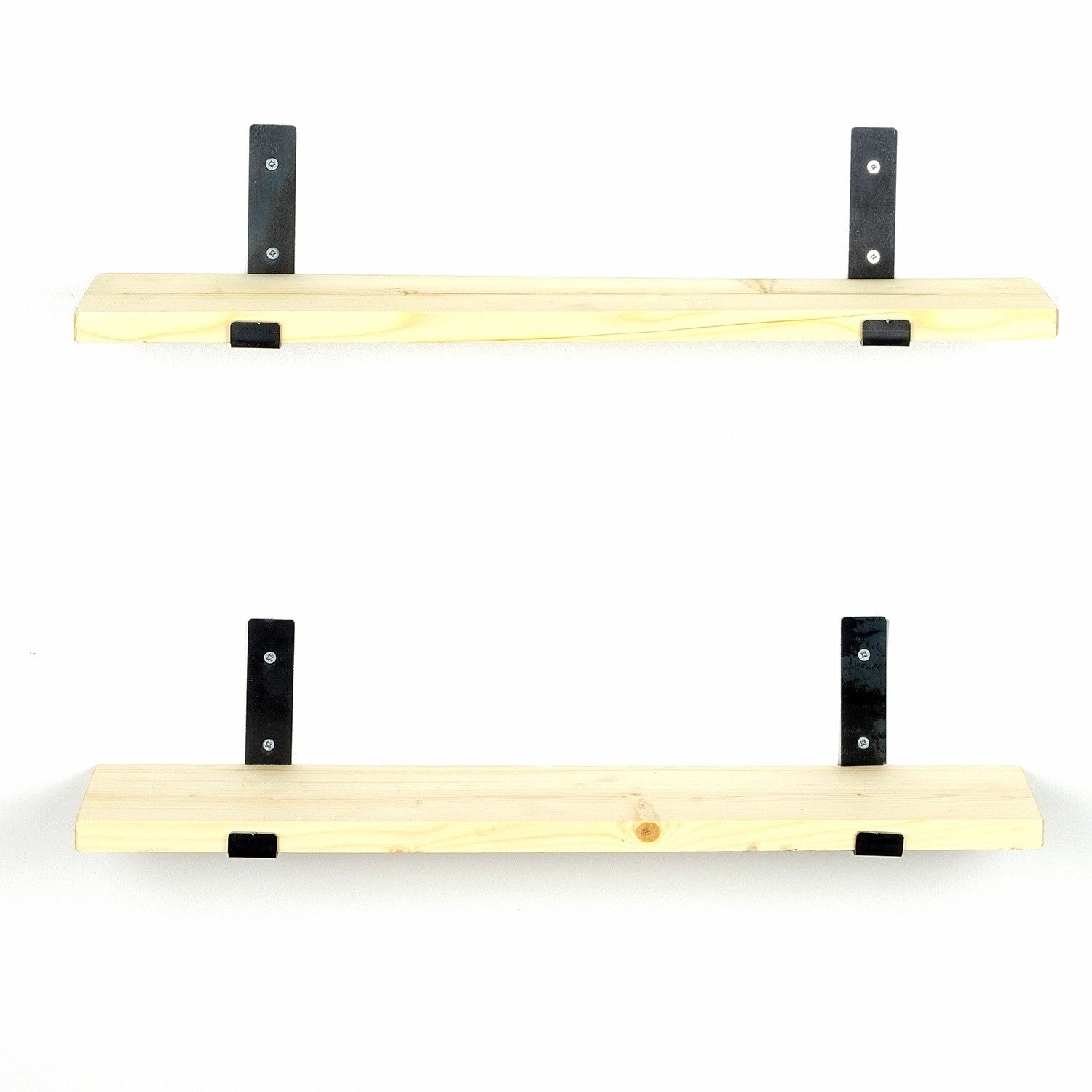 Prateleira de parede decorativa em madeira – 60 cm x 16 cm x 14 cm – Preto e Carvalho – 100% Madeira de Abeto