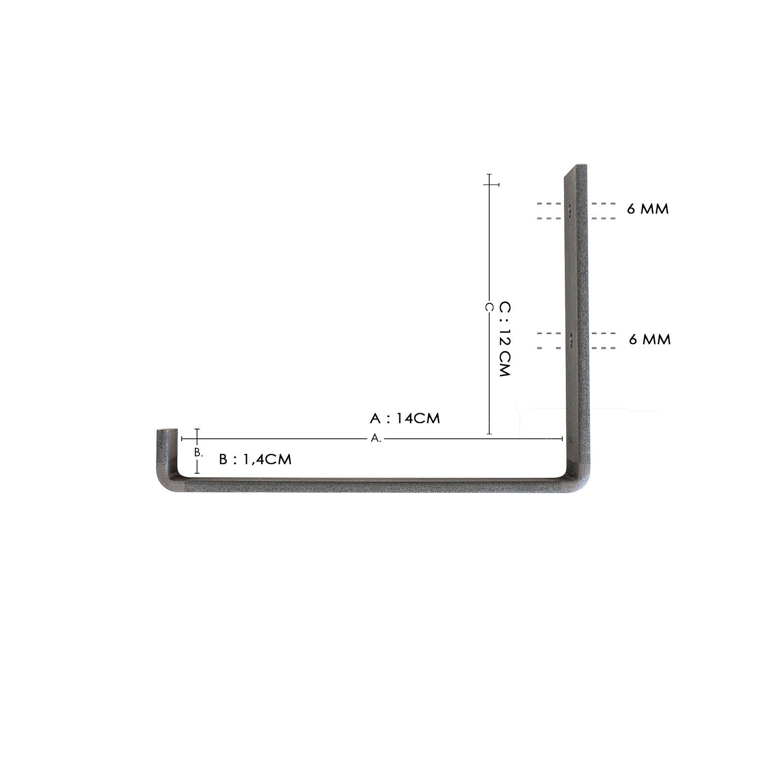 Prateleira de parede decorativa em madeira – 60 cm x 16 cm x 14 cm – Preto e Carvalho – 100% Madeira de Abeto