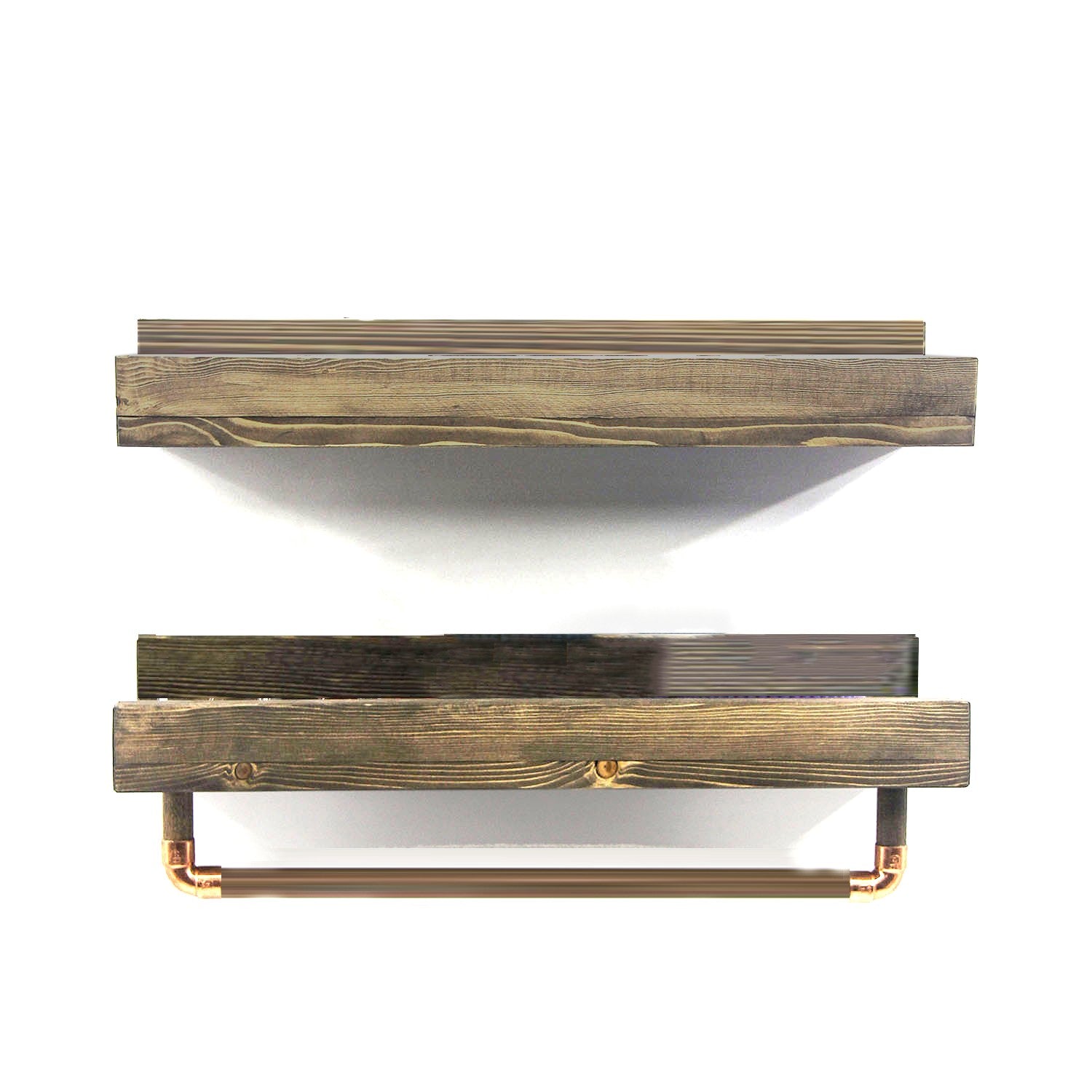 Prateleira de parede – 50 cm x 15 cm x 15 cm – Noz – Madeira de abeto