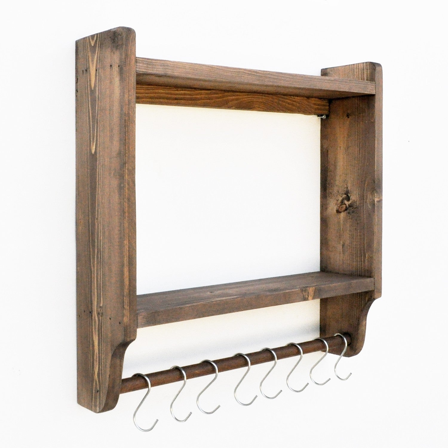Prateleira de parede – 45 cm x 45 cm x 11 cm – nogueira – madeira de abeto