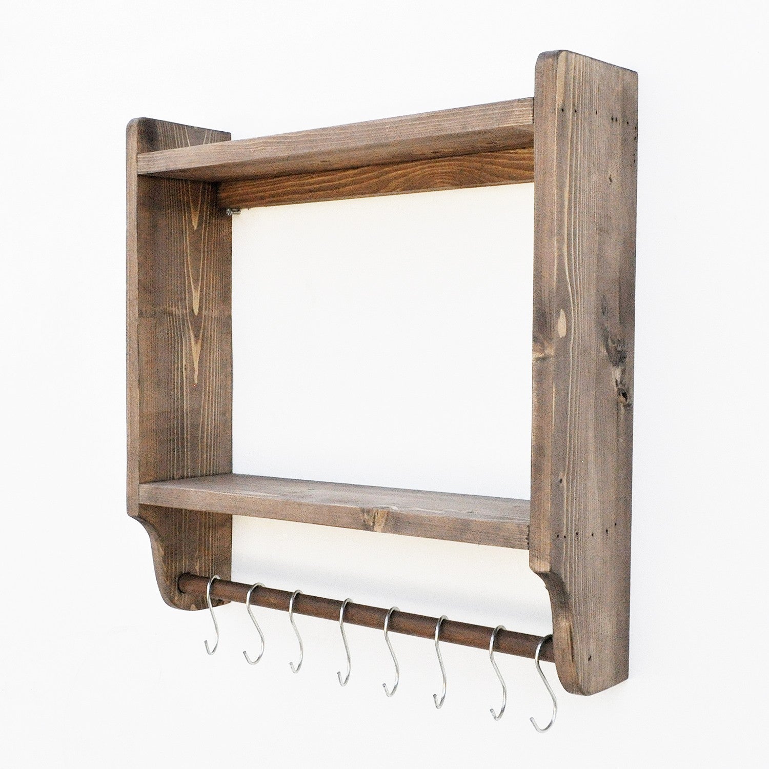 Prateleira de parede – 45 cm x 45 cm x 11 cm – nogueira – madeira de abeto