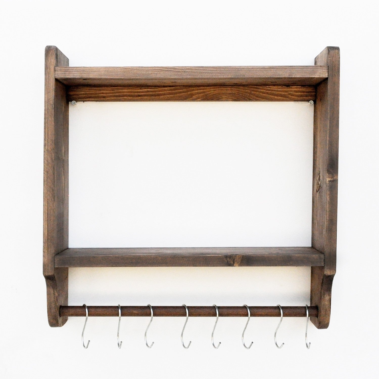 Prateleira de parede – 45 cm x 45 cm x 11 cm – nogueira – madeira de abeto