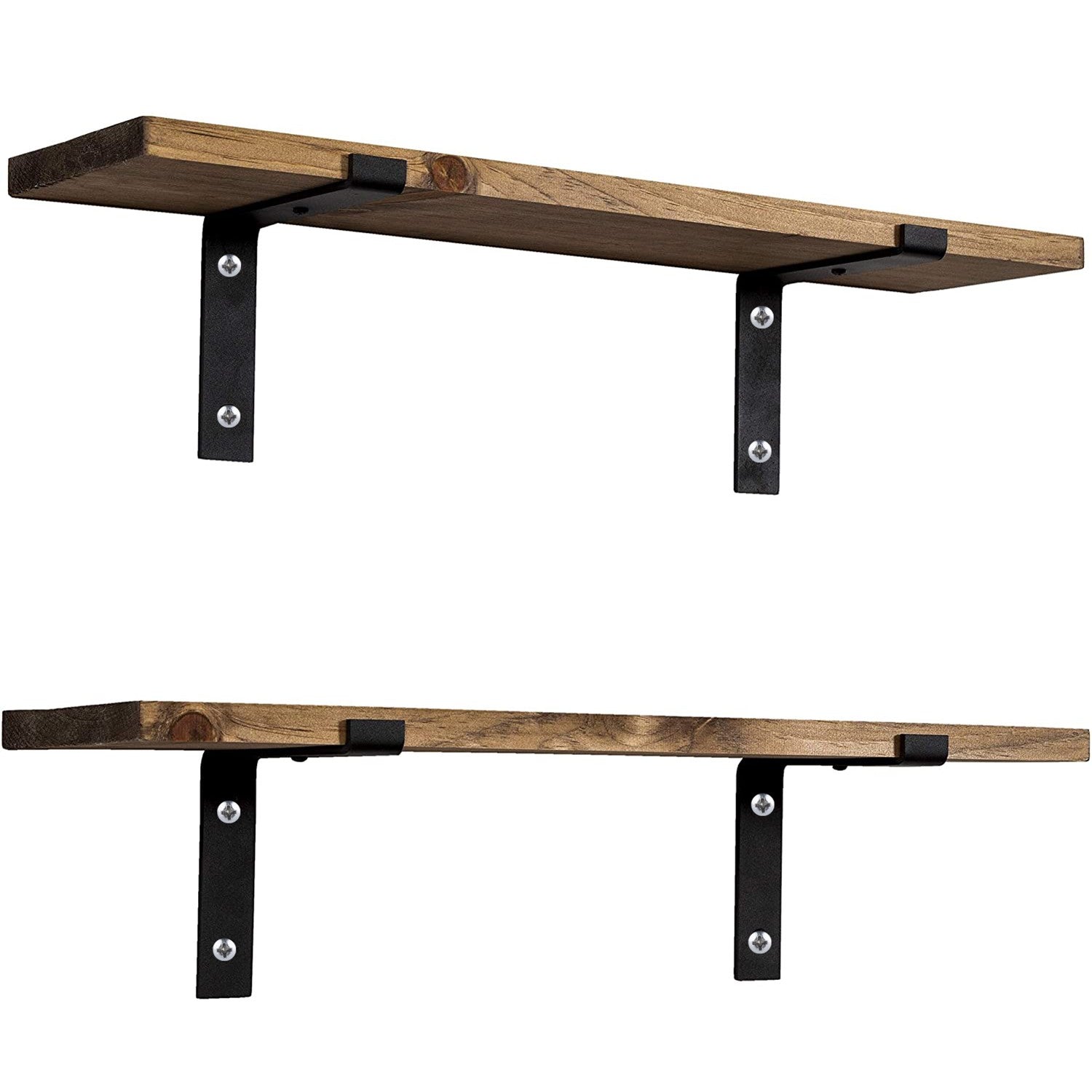 Prateleira de parede de madeira – 60 cm x 16 cm x 14 cm – Nogueira – Madeira de abeto