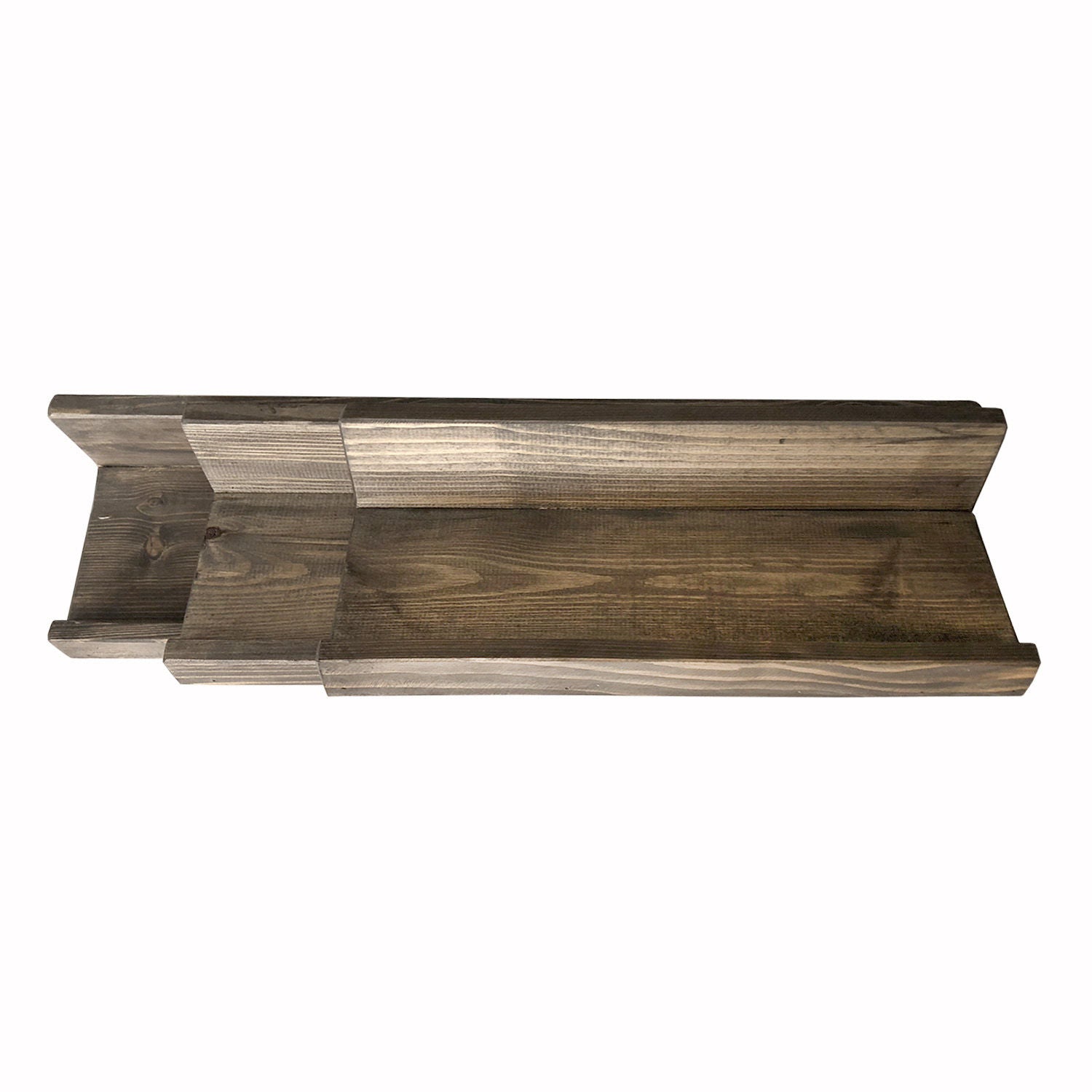 Prateleira de Parede – 60x15x8 cm, 50x15x8 cm, 40x15x8 cm – Nogueira – Madeira Maciça