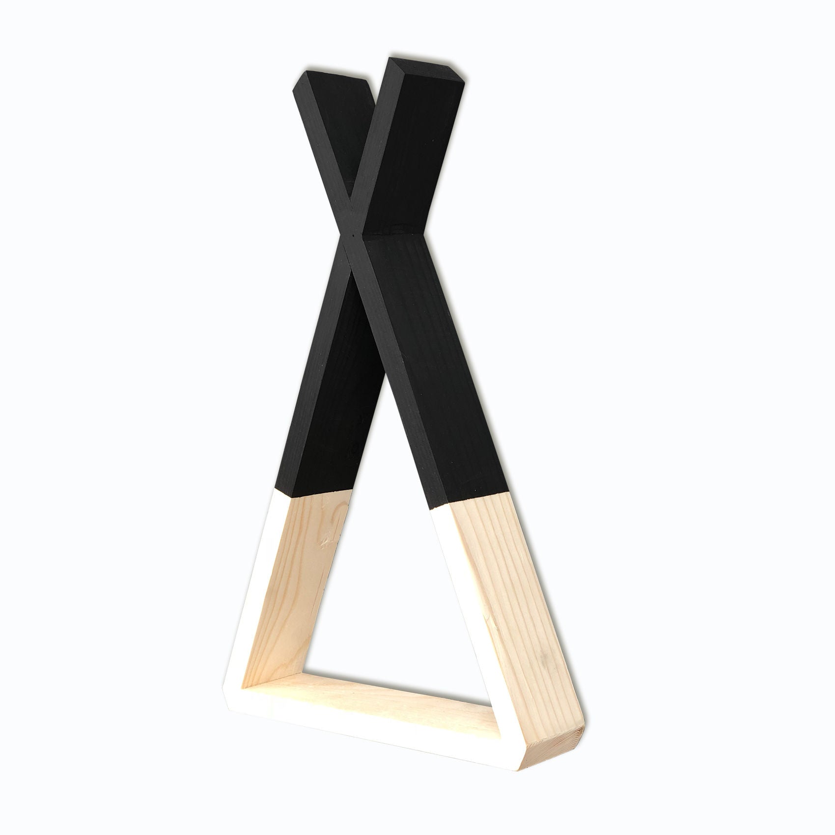 Prateleira de parede – 25cm x 42cm x 6cm – Nogueira e Preto – Madeira Maciça