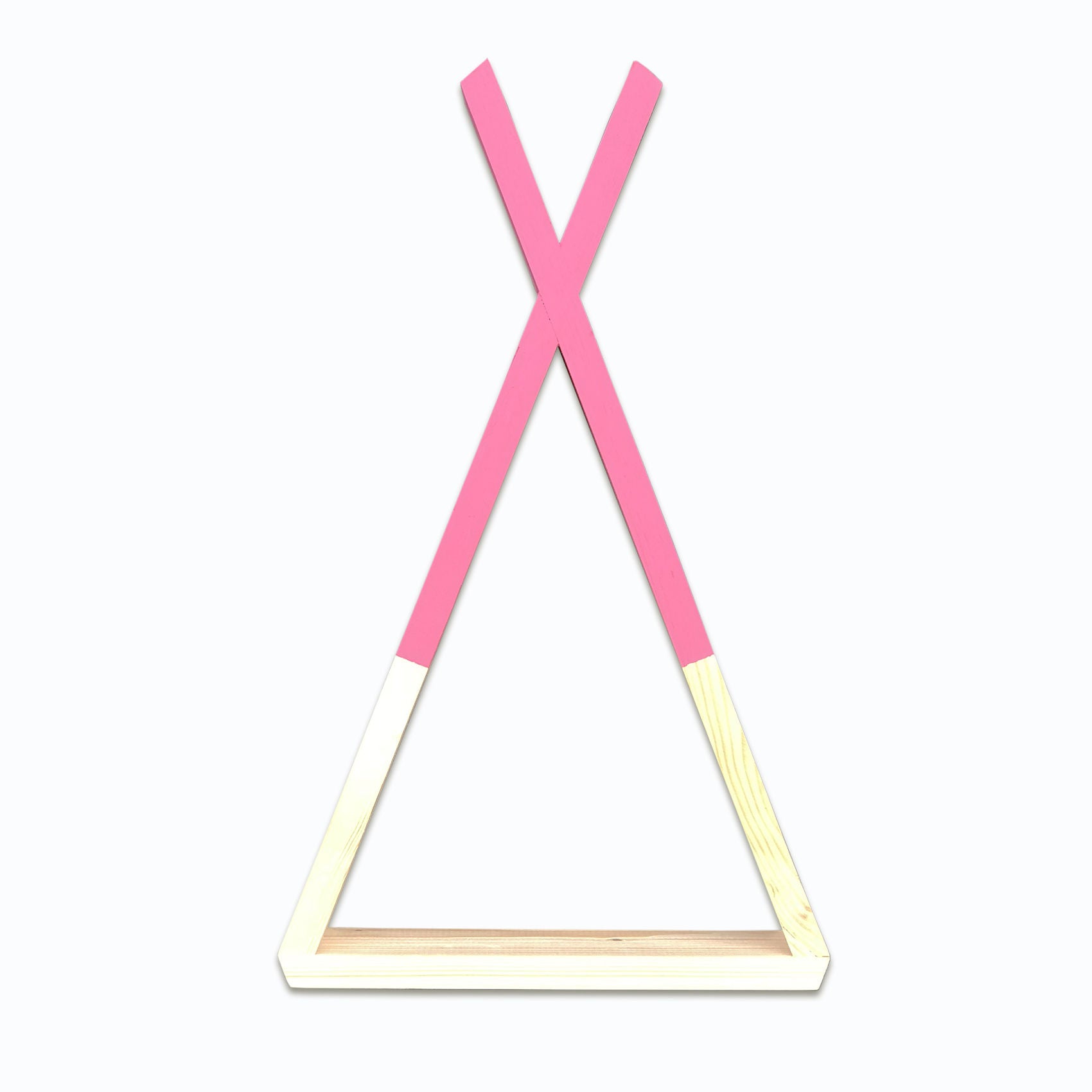 Prateleira de parede – 25cm x 42cm x 6cm – Nogueira e Rosa – Madeira Sólida