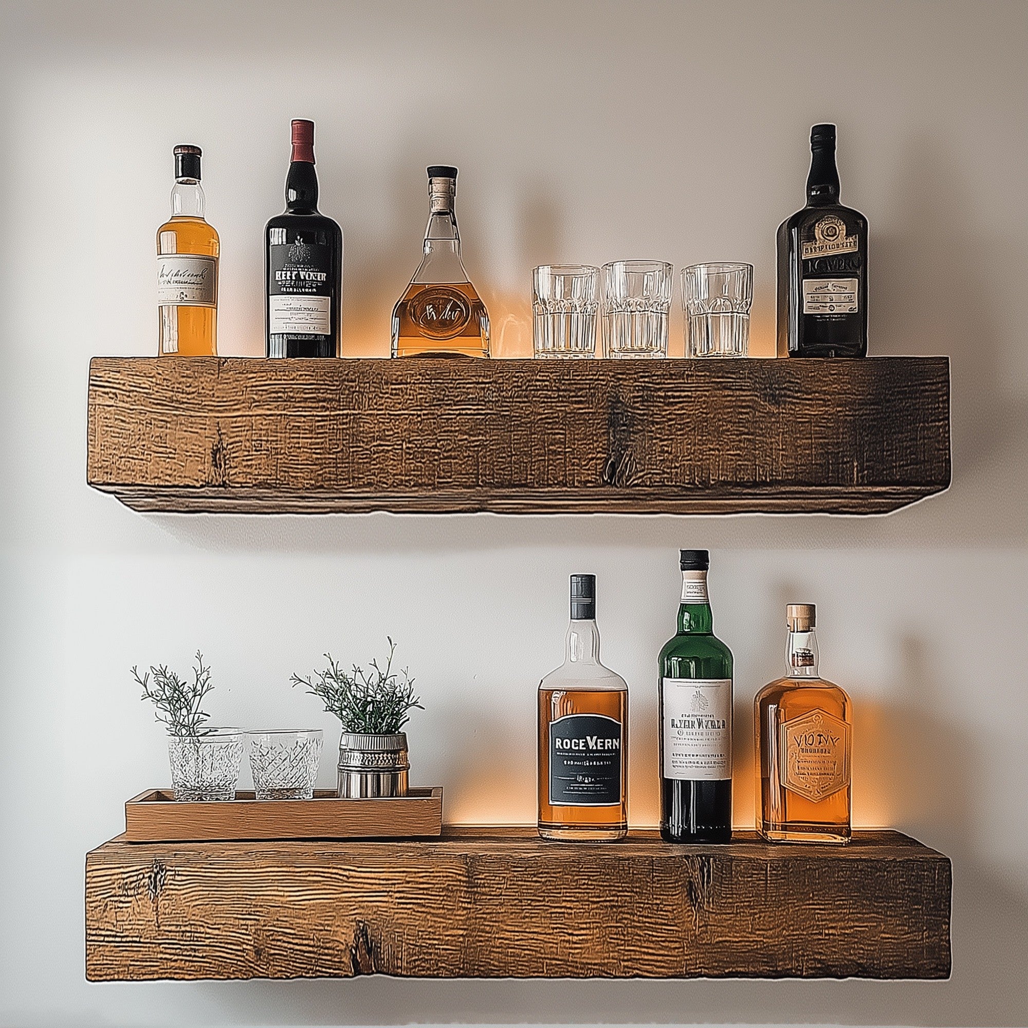 Prateleira de parede decorativa – 60 cm x 13 cm x 11 cm – Cor de madeira – Madeira maciça