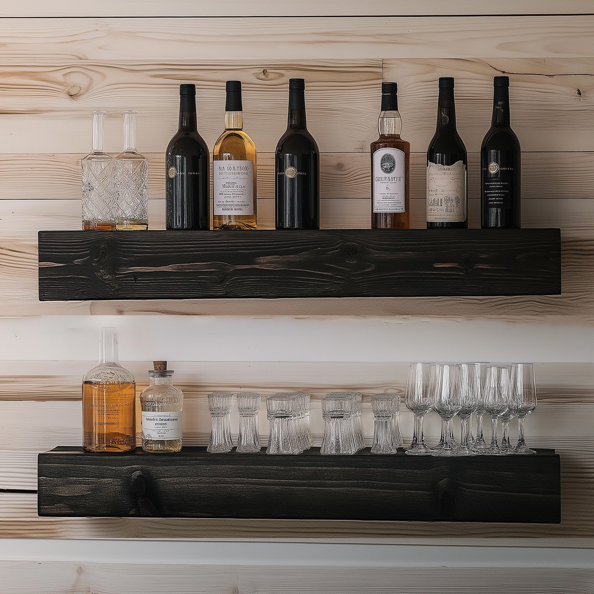 Prateleira de Parede Decorativa de Madeira – 60 cm altura – Preto – Madeira Maciça