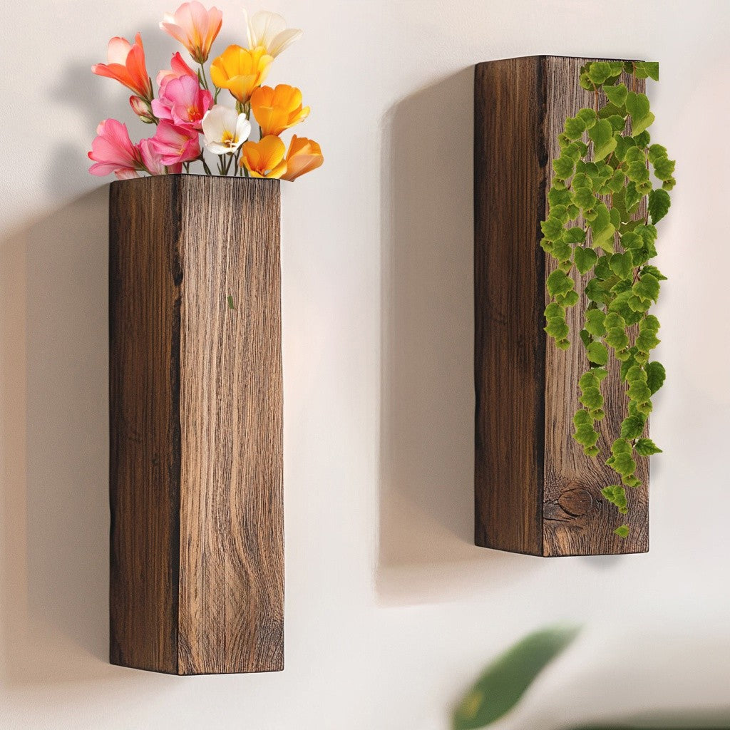 Prateleira de parede decorativa – 25cm x 8cm x 6cm – Cor de madeira – Madeira maciça