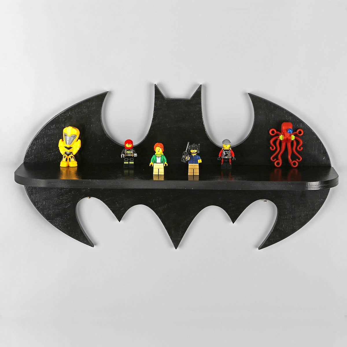 Prateleira de parede de madeira – 47 cm x 25 cm x 7 cm – Preto