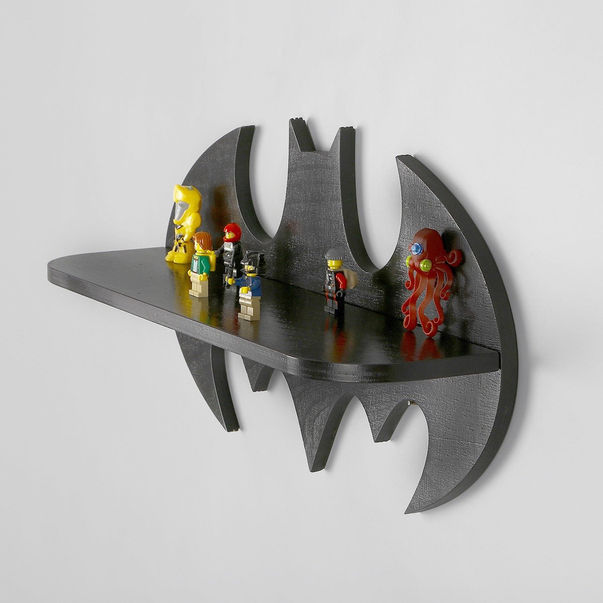 Prateleira de parede de madeira – 47 cm x 25 cm x 7 cm – Preto