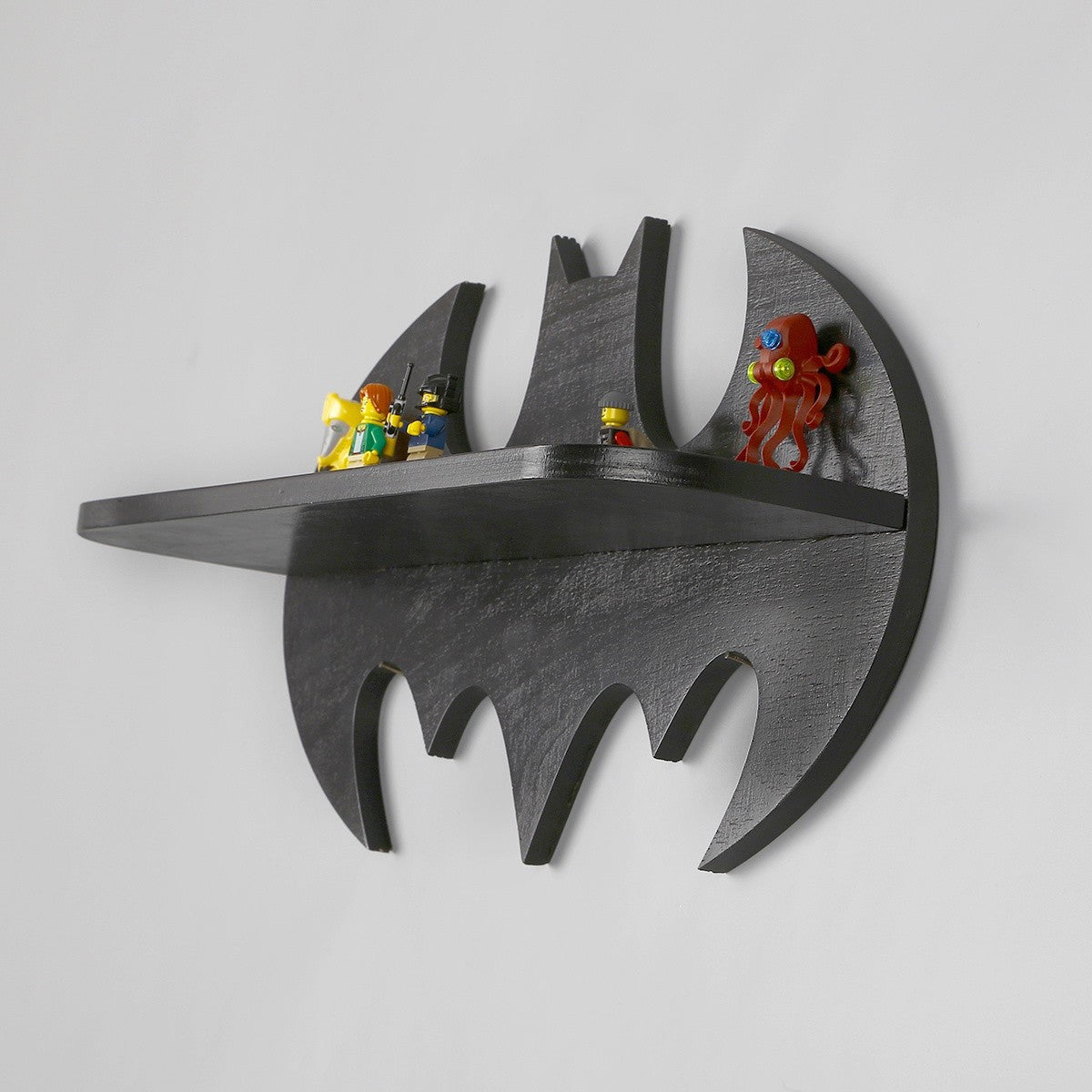 Prateleira de parede de madeira – 47 cm x 25 cm x 7 cm – Preto