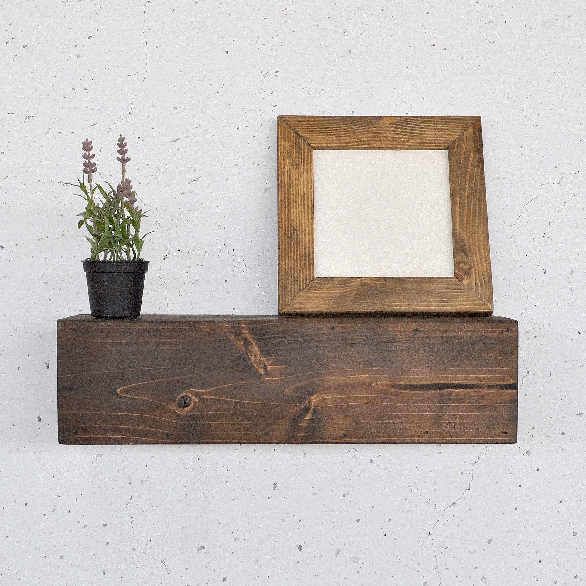 Prateleira de parede de madeira – 13 cm x 40 cm x 11 cm – madeira natural