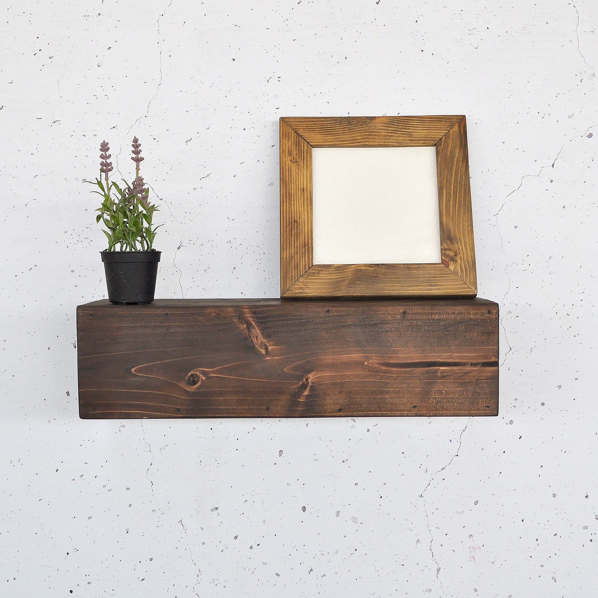 Prateleira de parede de madeira – 13 cm x 40 cm x 11 cm – madeira natural