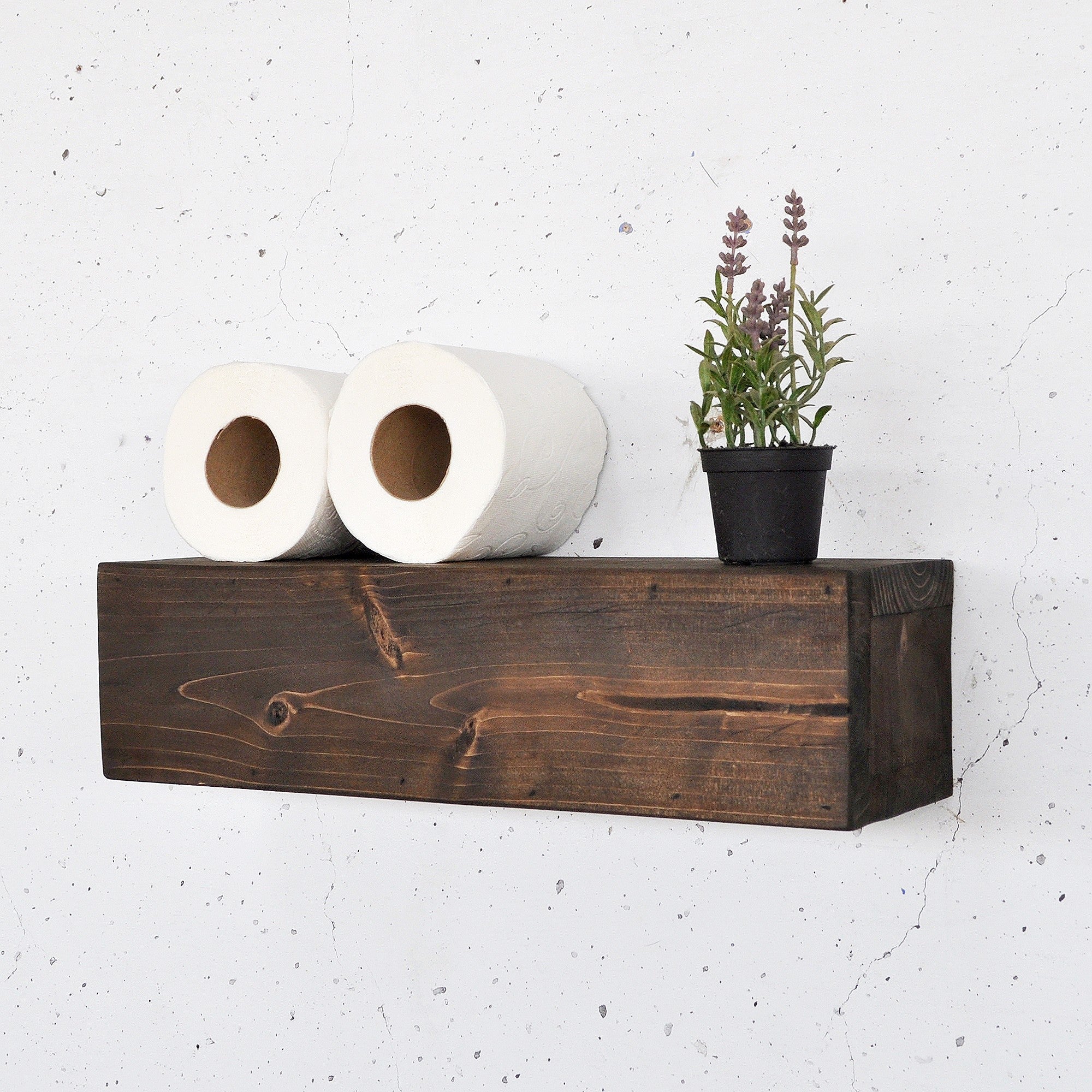 Prateleira de parede de madeira – 13 cm x 40 cm x 11 cm – madeira natural