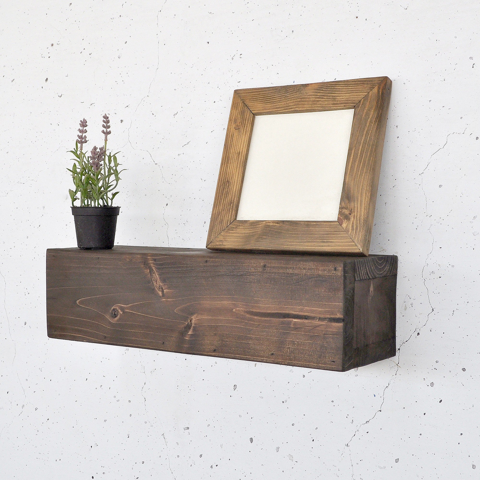 Prateleira de parede de madeira – 13 cm x 40 cm x 11 cm – madeira natural