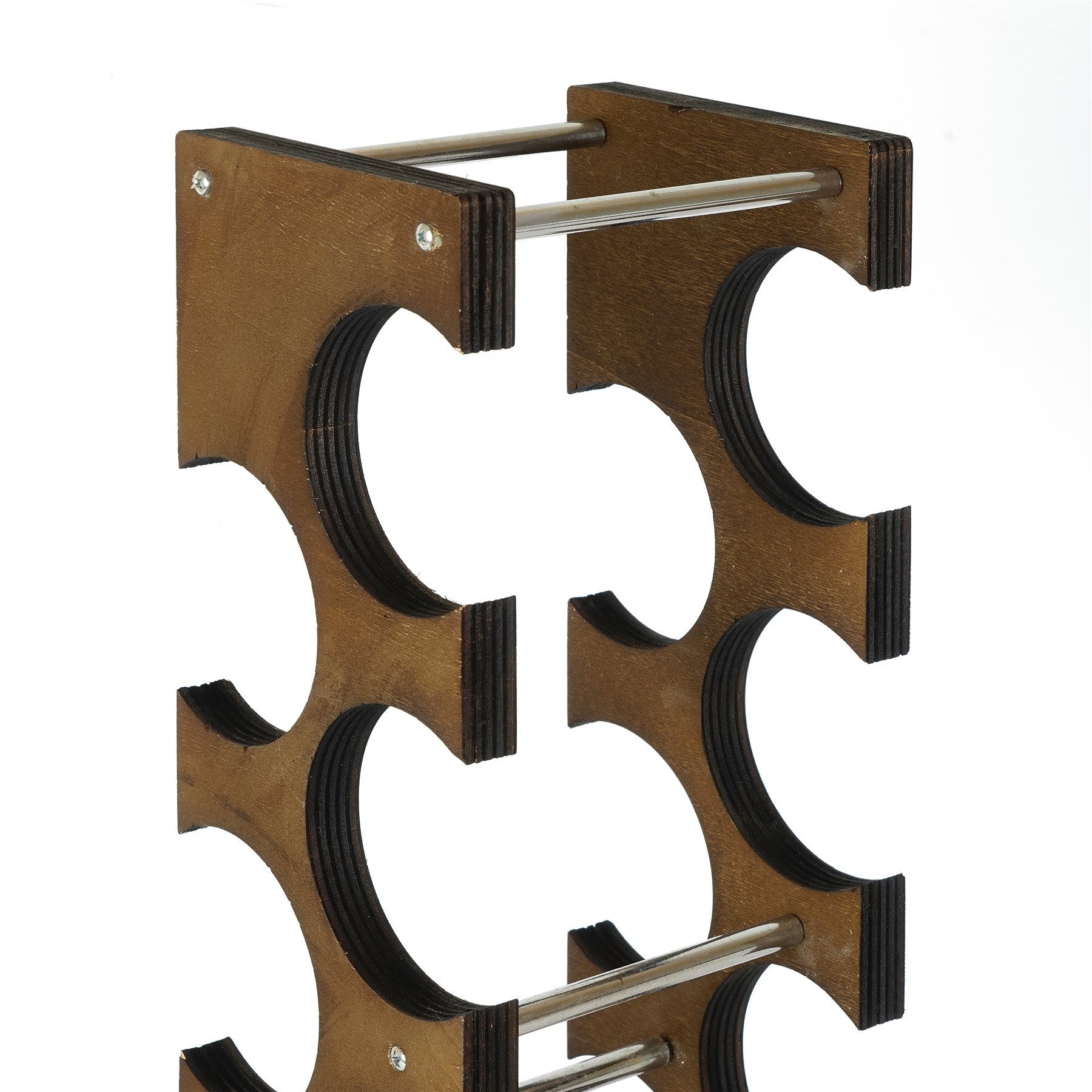 Garrafeira decorativa de madeira – 14 cm x 60 cm x 15 cm – Nogueira – Contraplacado