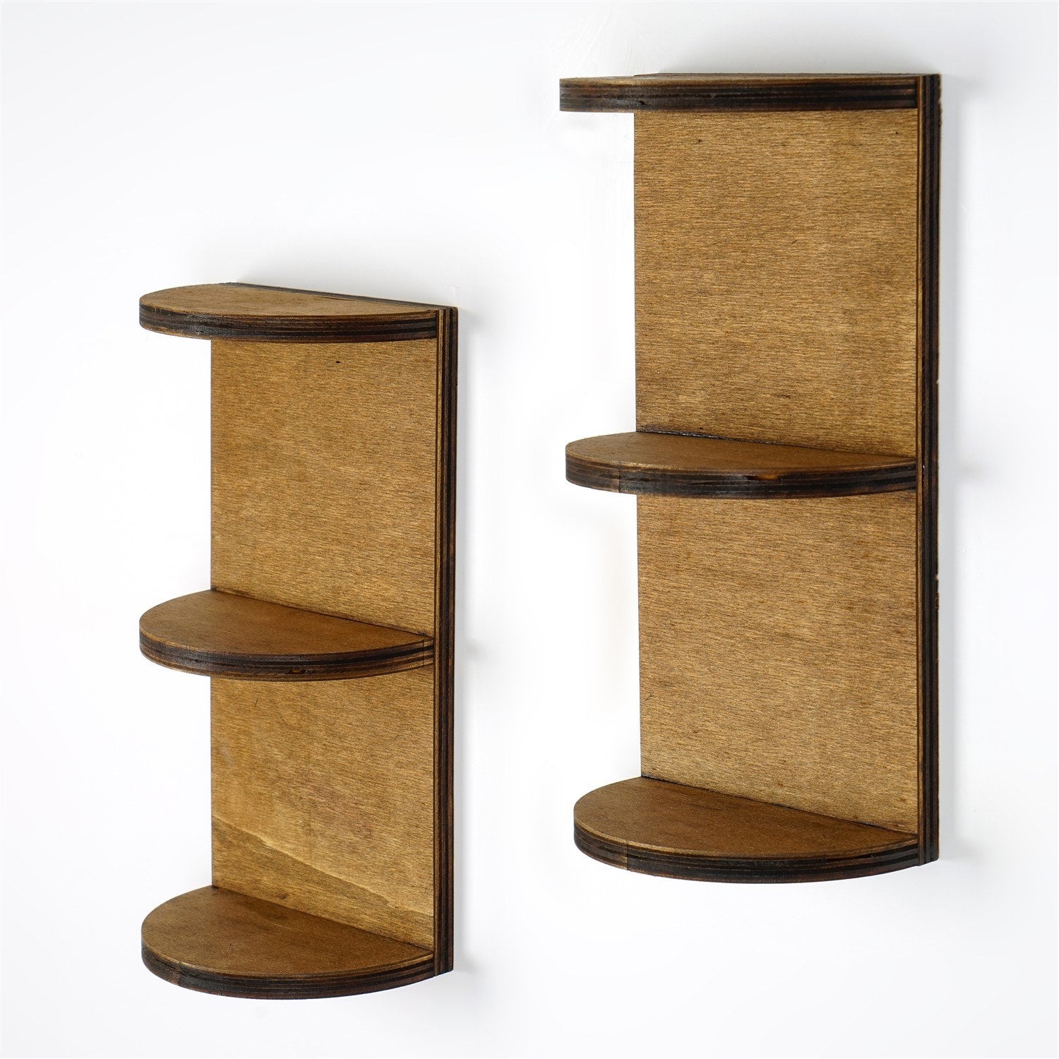 Prateleira de parede em contraplacado – 30 x 15 x 9 cm – nogueira