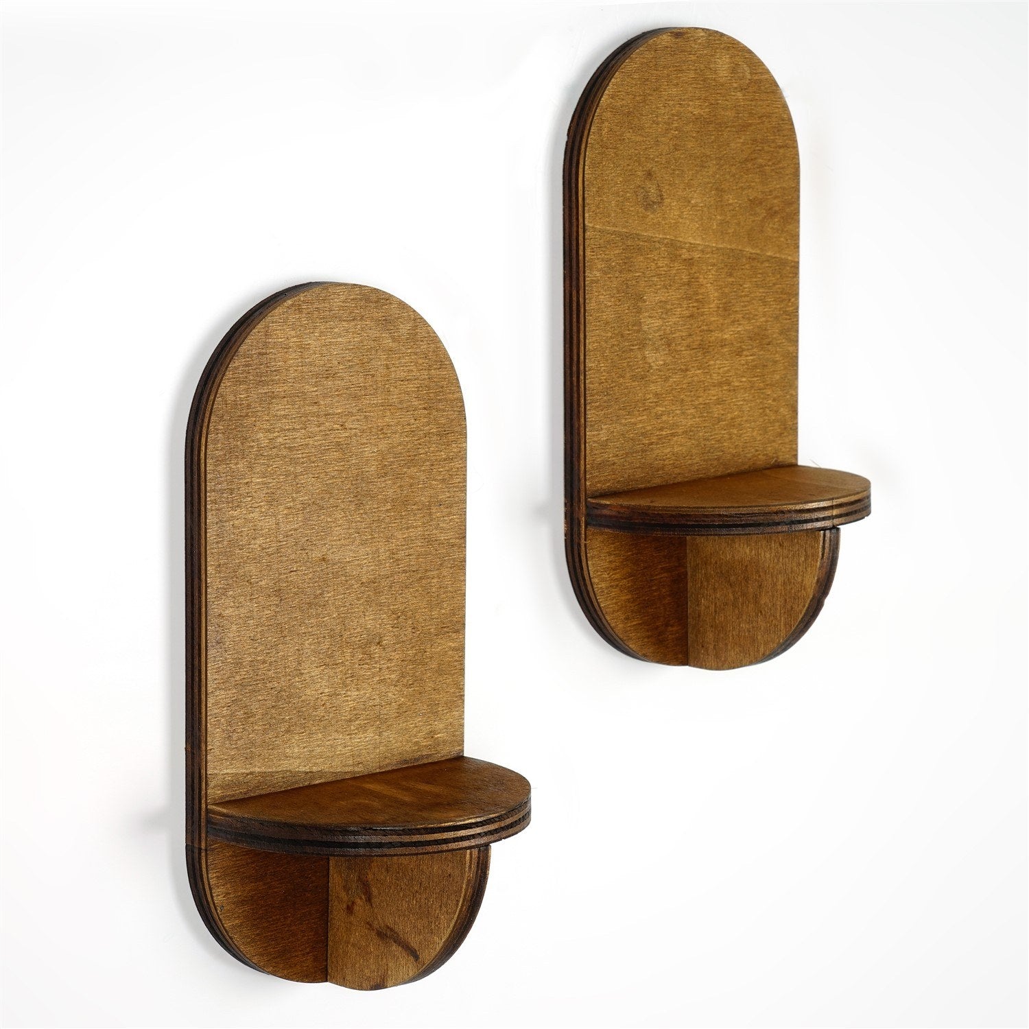Prateleira de parede – 13 x 26 x 9 cm – Nogueira – Contraplacado