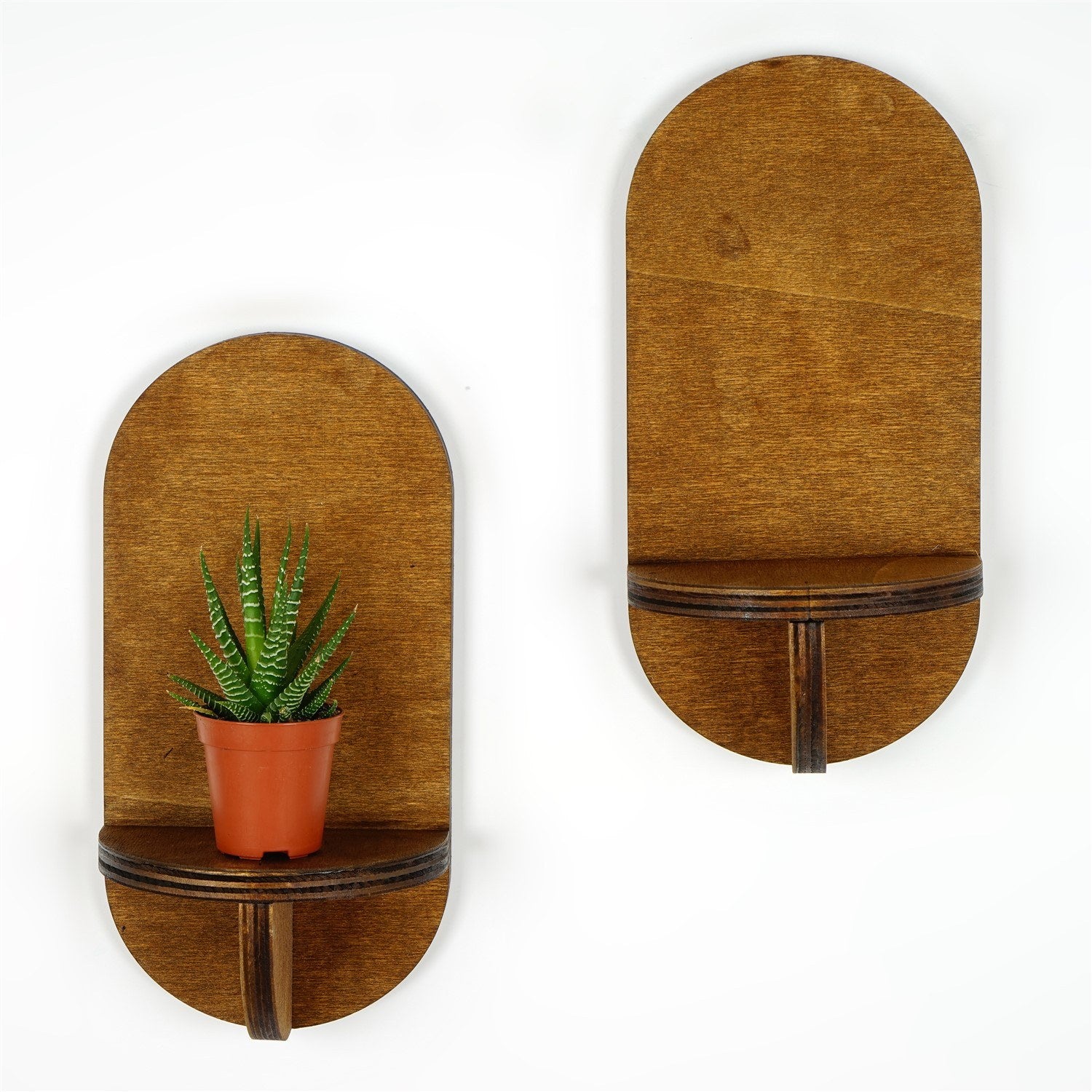 Prateleira de parede – 13 x 26 x 9 cm – Nogueira – Contraplacado