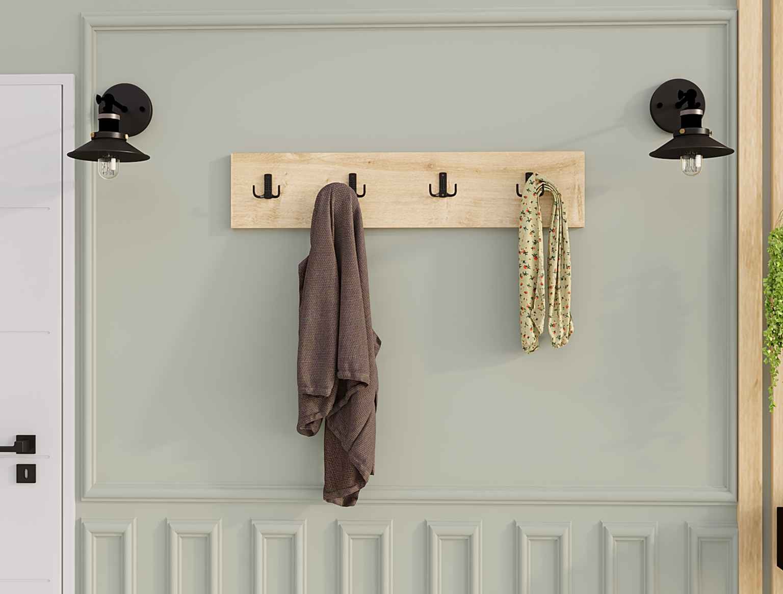 Cabide de Parede – 80cm x 15cm – Carvalho Safira – MDF revestido de melamina