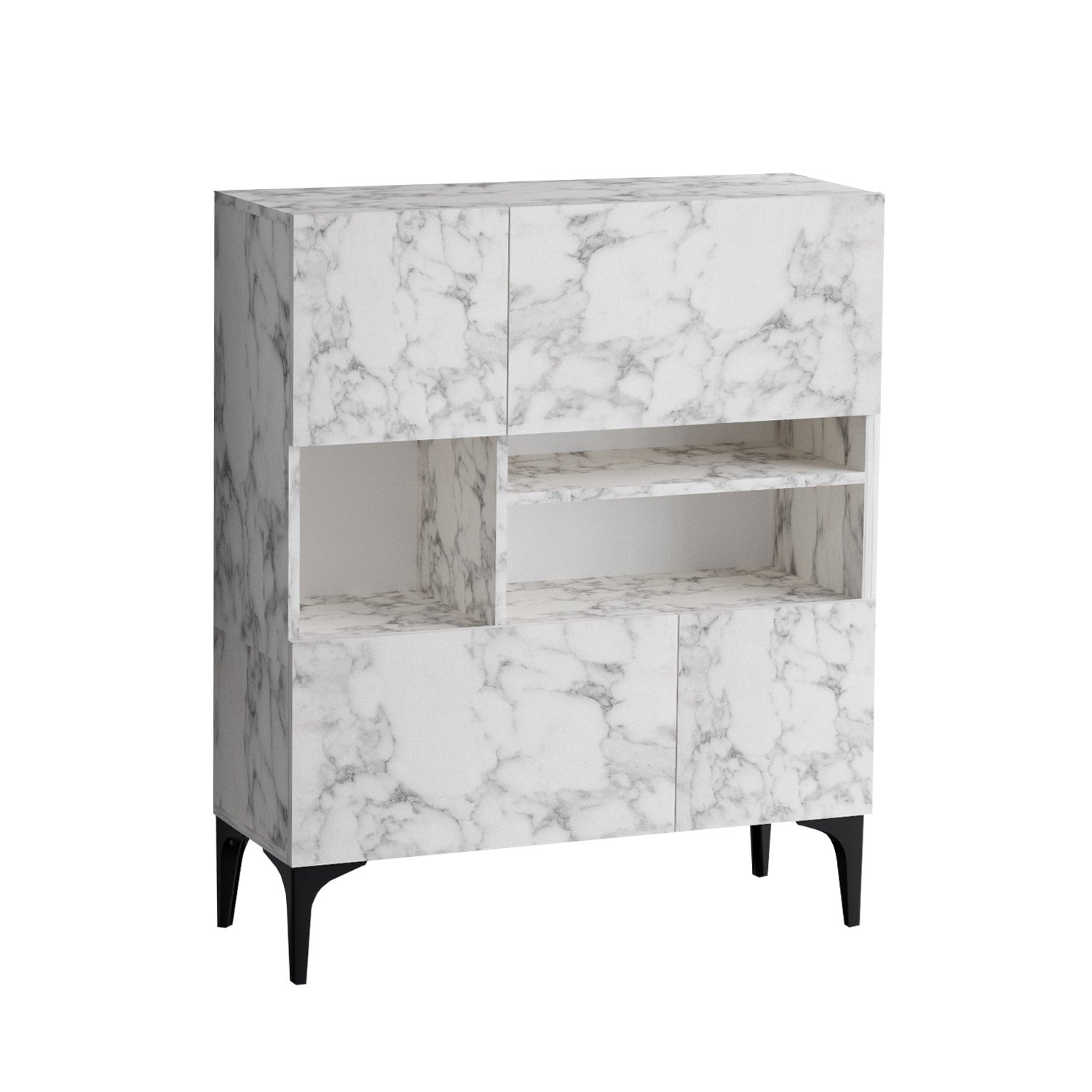 Aparador em mármore de Carrara – 100 cm x 35 cm x 125 cm – mármore de Carrara – painel de partículas revestido a melamina