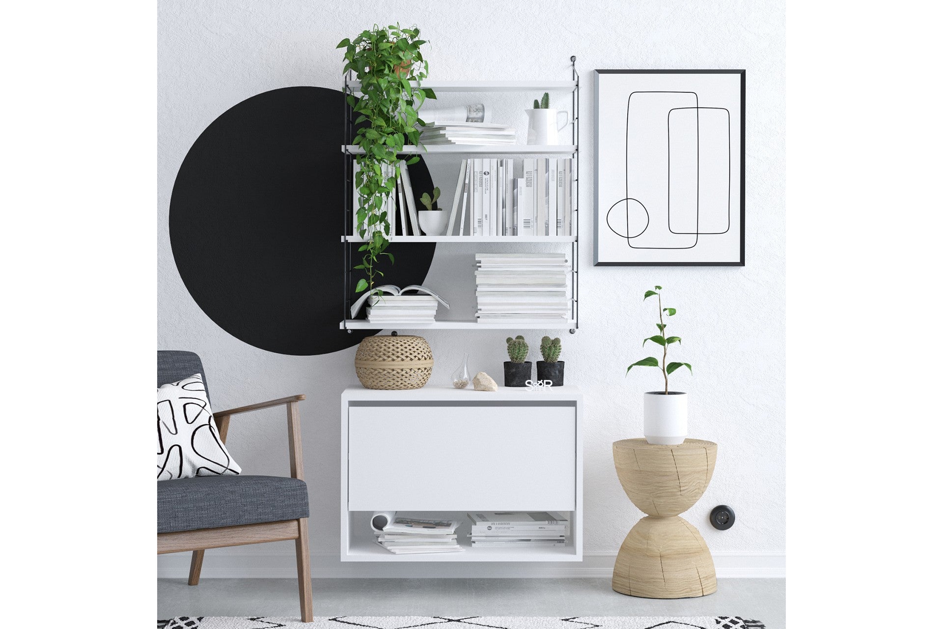 Prateleira de parede – 72cm x 85cm x 20cm – Branco – MDF