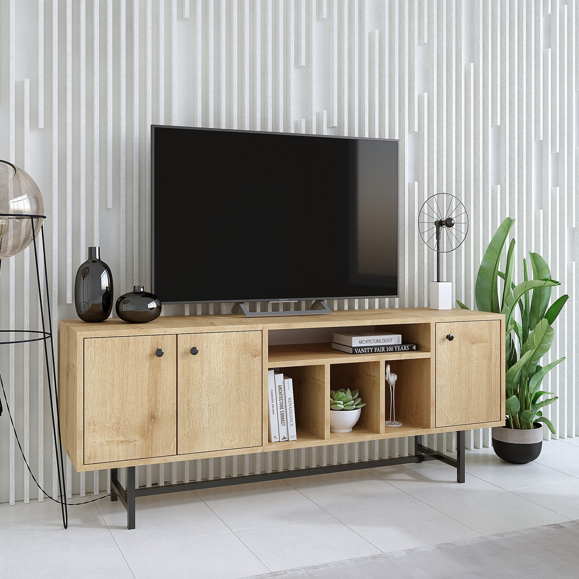 Móvel de TV – 150cm x 55cm x 40cm – Carvalho Safira – MDF