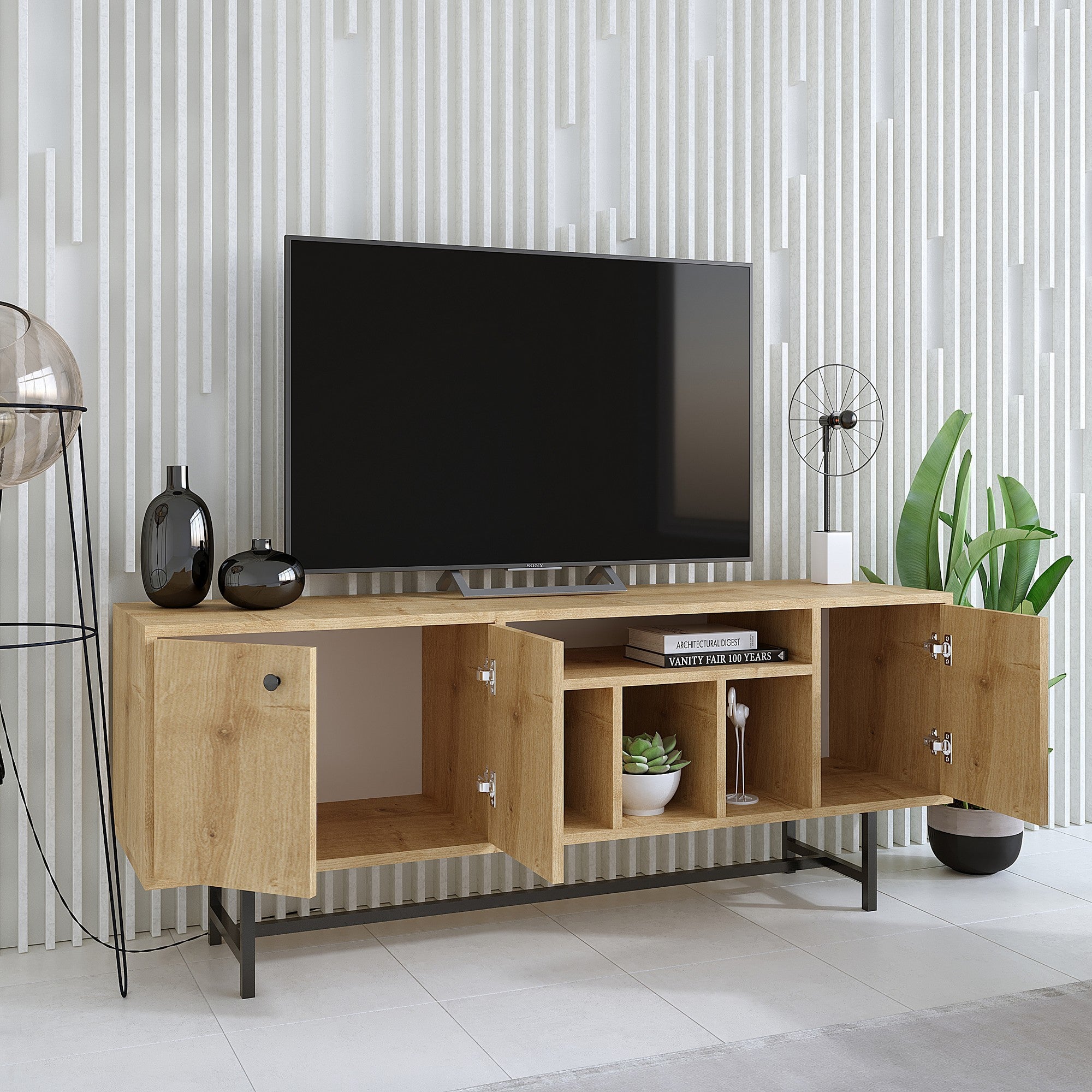 Móvel de TV – 150cm x 55cm x 40cm – Carvalho Safira – MDF