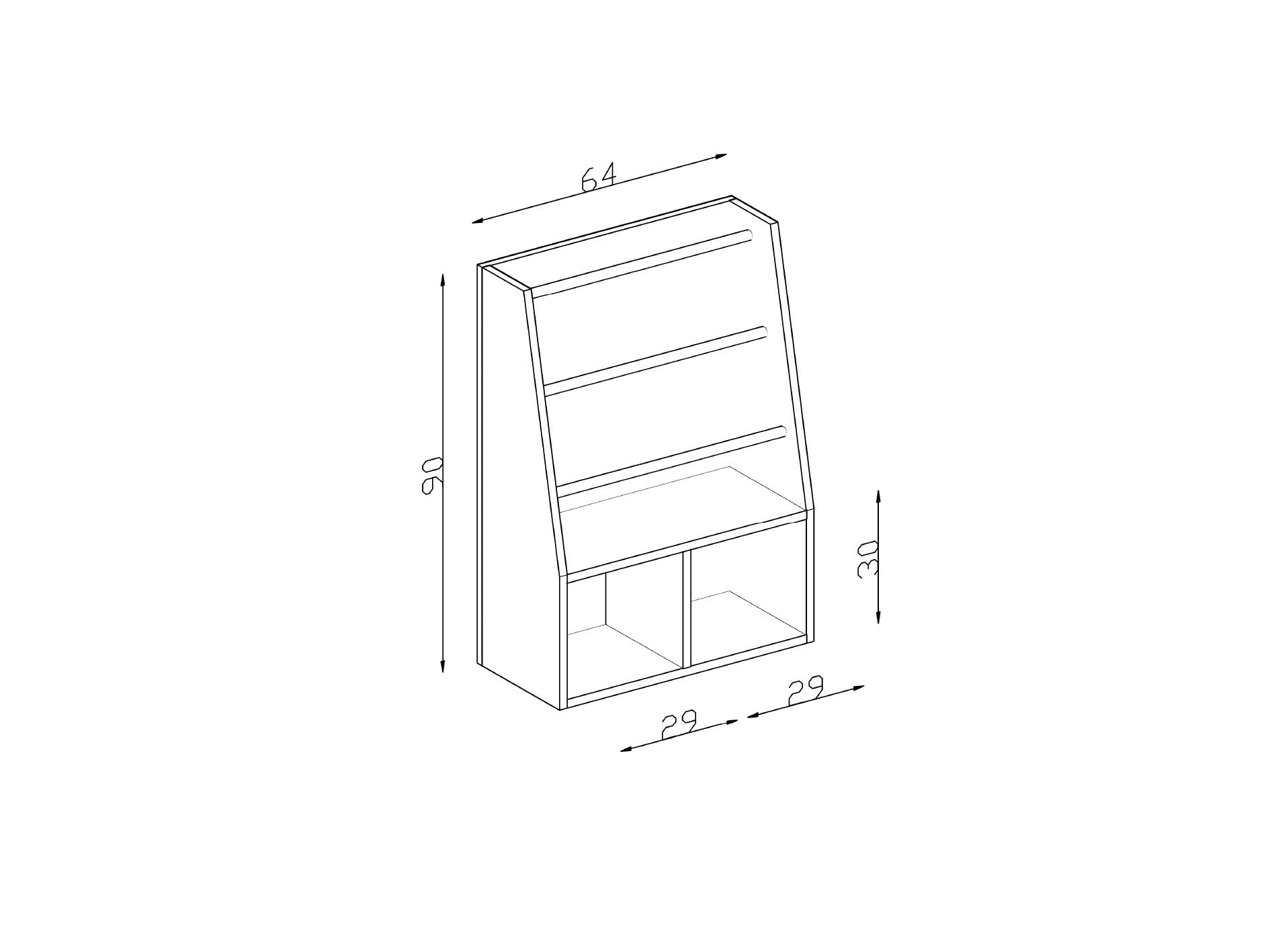 Estante de livros – 64 cm x 90 cm x 28 cm – Carvalho Safira – Painel de Partículas Revestido de Melamina