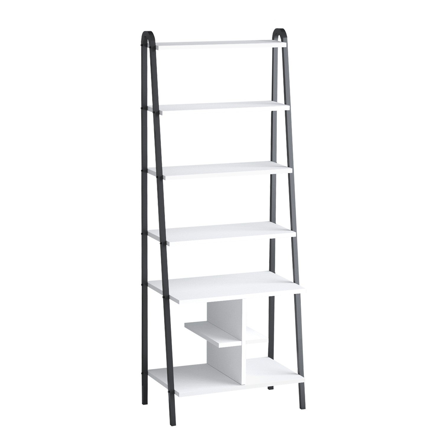 Estante de livros – 64cm x 170cm x 35cm – Preto e Branco – MDF