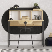Secretária de Estudo – 100cm x 102cm x 60cm – Carvalho Safira e Preto – MDF