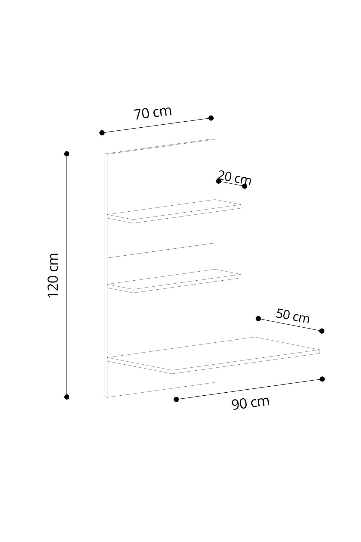 Secretária de Estudo – 90 cm – Carvalho Safira e Preto – MDF