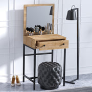 Toucador moderna – 50x128x50 cm – Carvalho e preto – Melamina