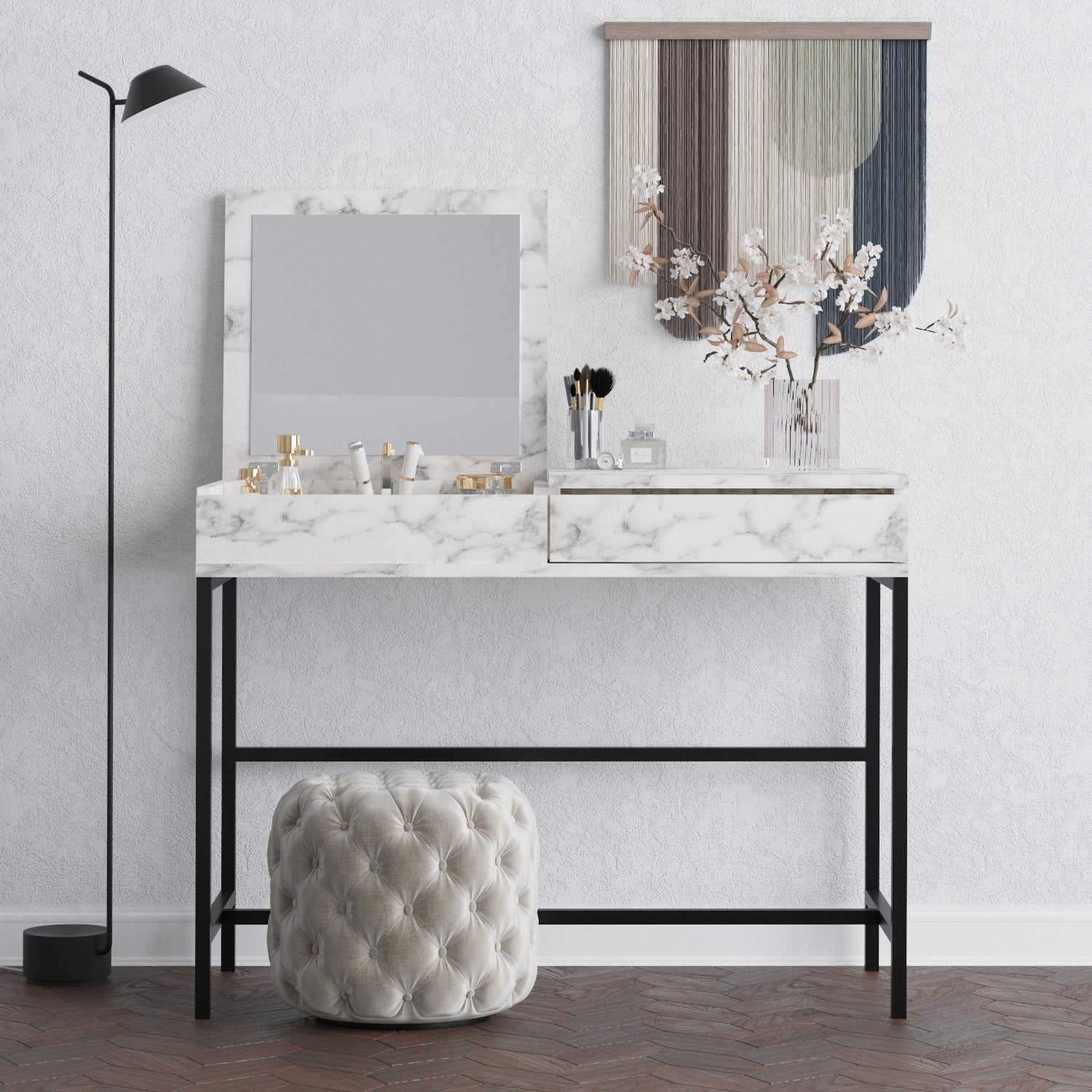 Toucador – 100 cm x 45 cm x 75 cm – Mármore de Carrara