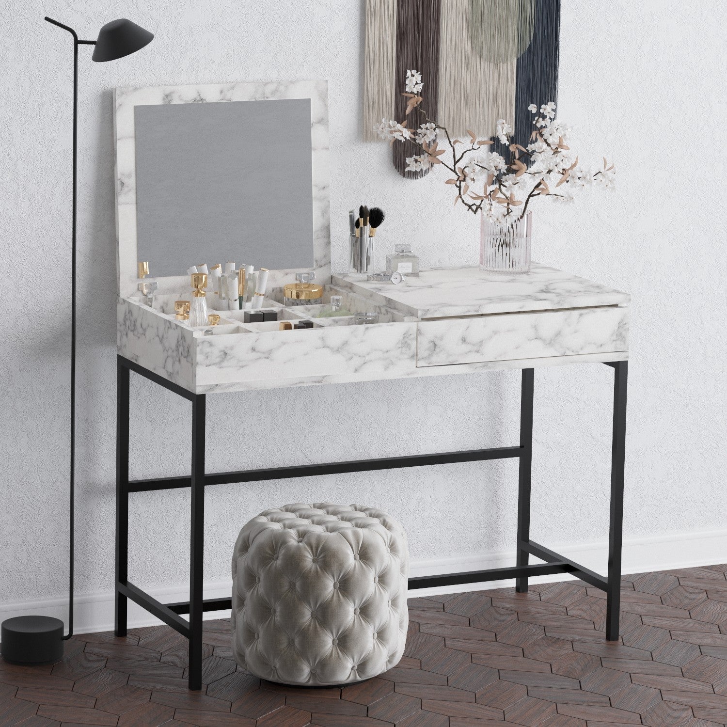 Toucador – 100 cm x 45 cm x 75 cm – Mármore de Carrara