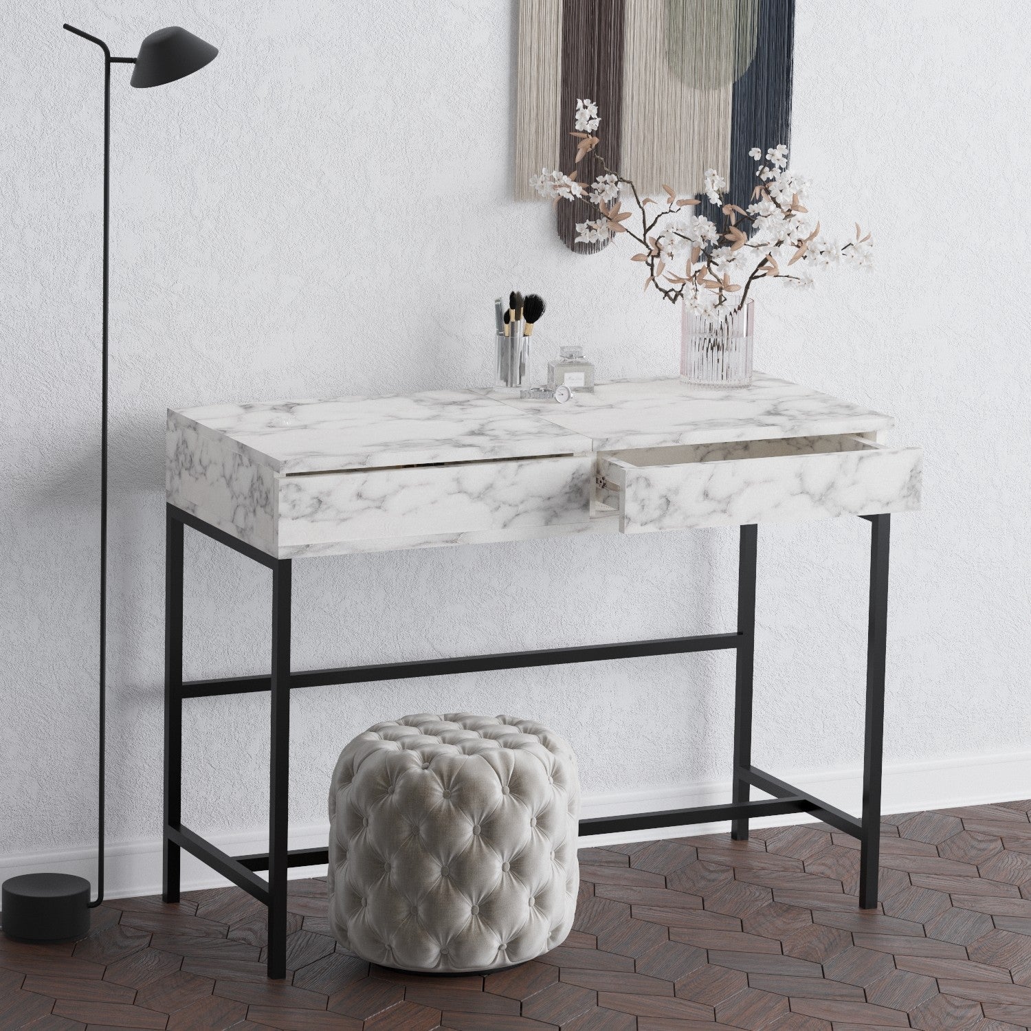 Toucador – 100 cm x 45 cm x 75 cm – Mármore de Carrara