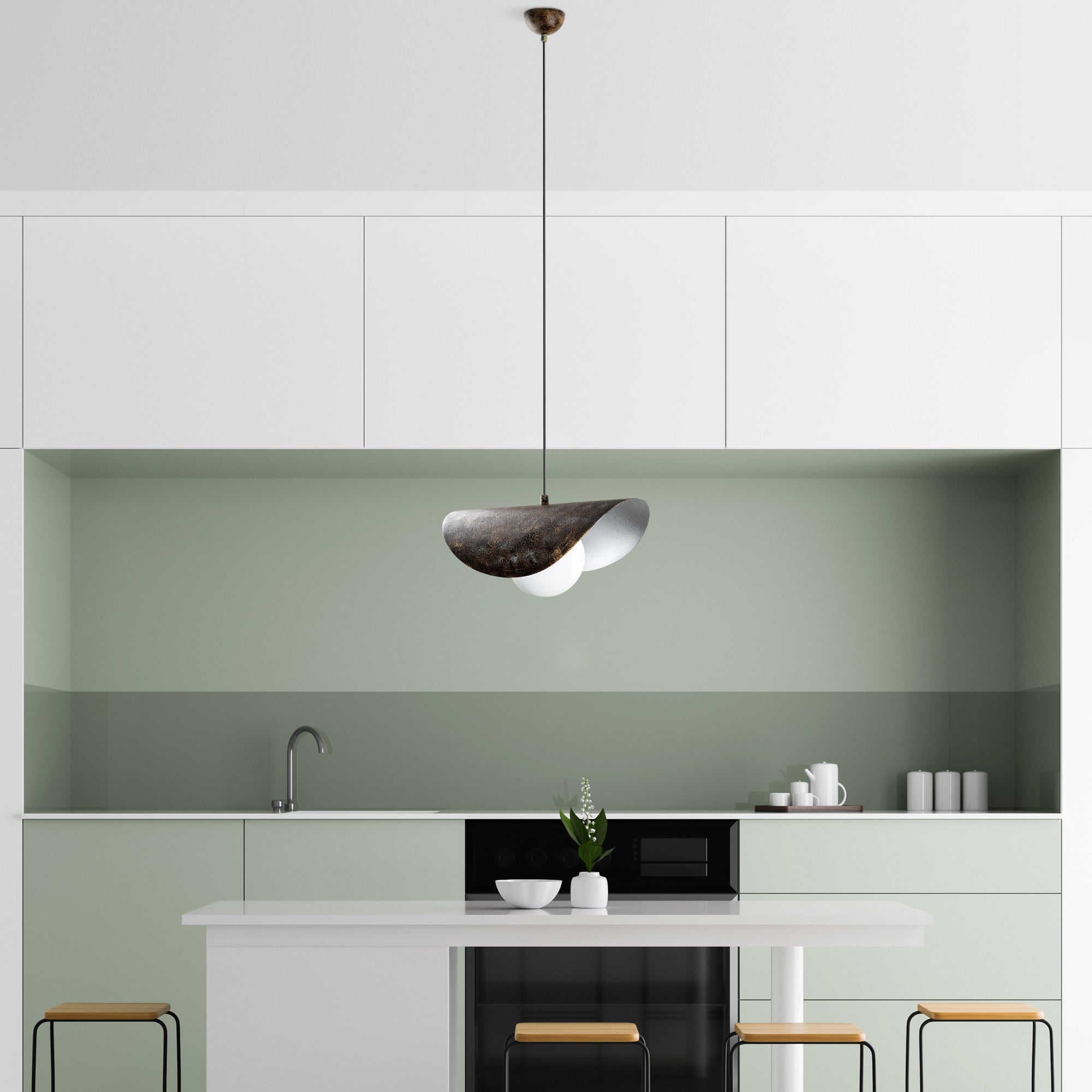 Candeeiro de Teto ajustável – 40 x 25 x 15 cm – cor antiga – metal