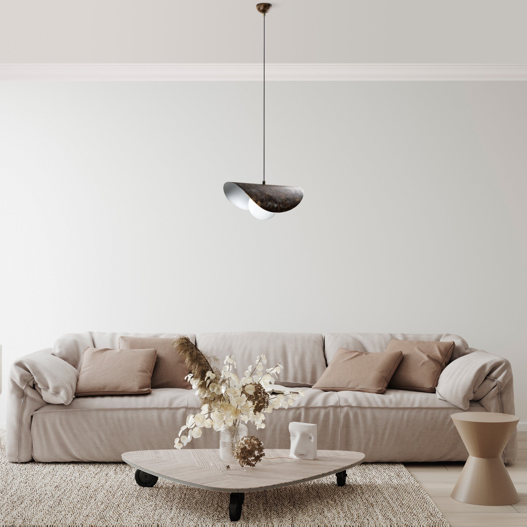 Candeeiro de Teto ajustável – 40 x 25 x 15 cm – cor antiga – metal