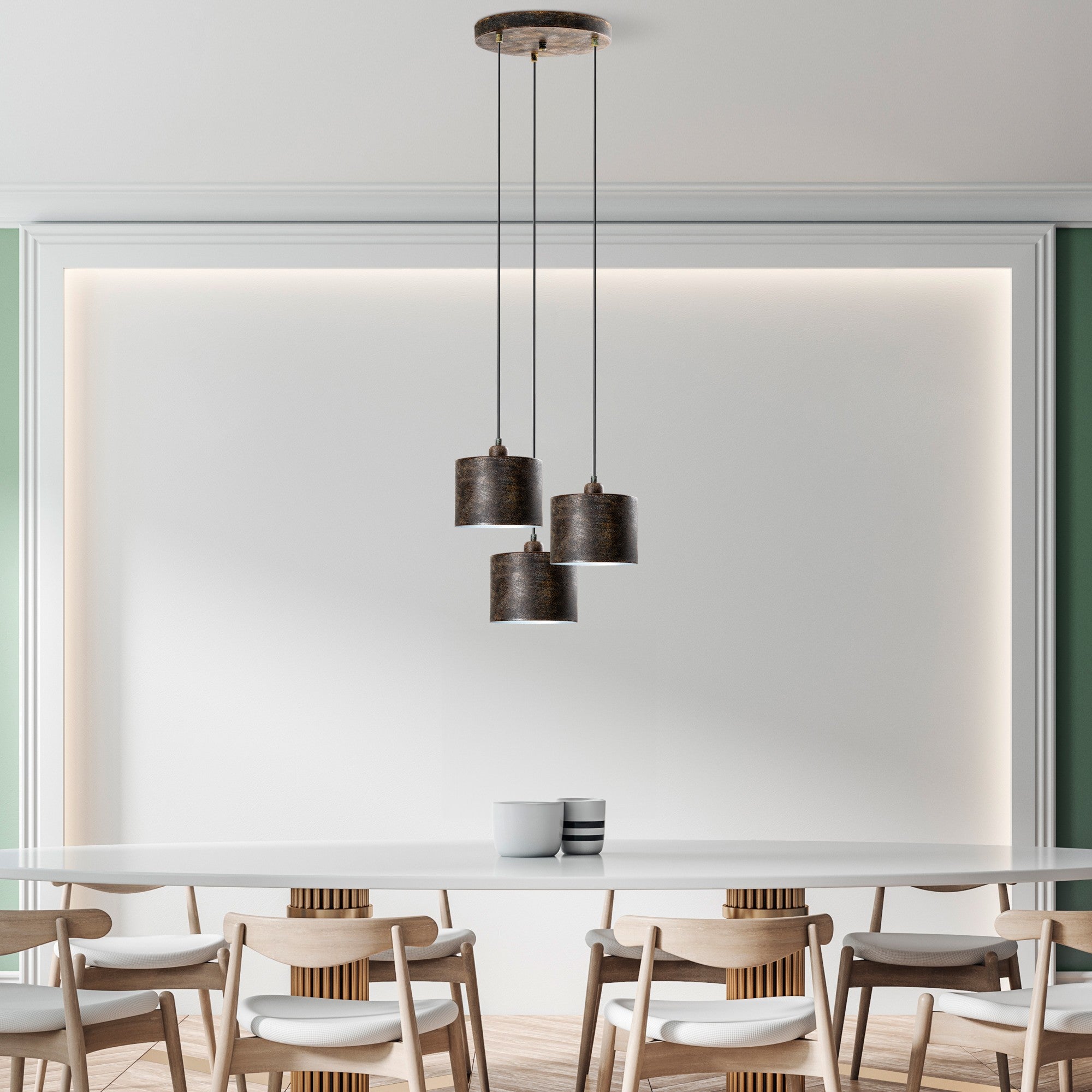 Candeeiro de Teto – 45 cm de diâmetro – cor antiga – metal