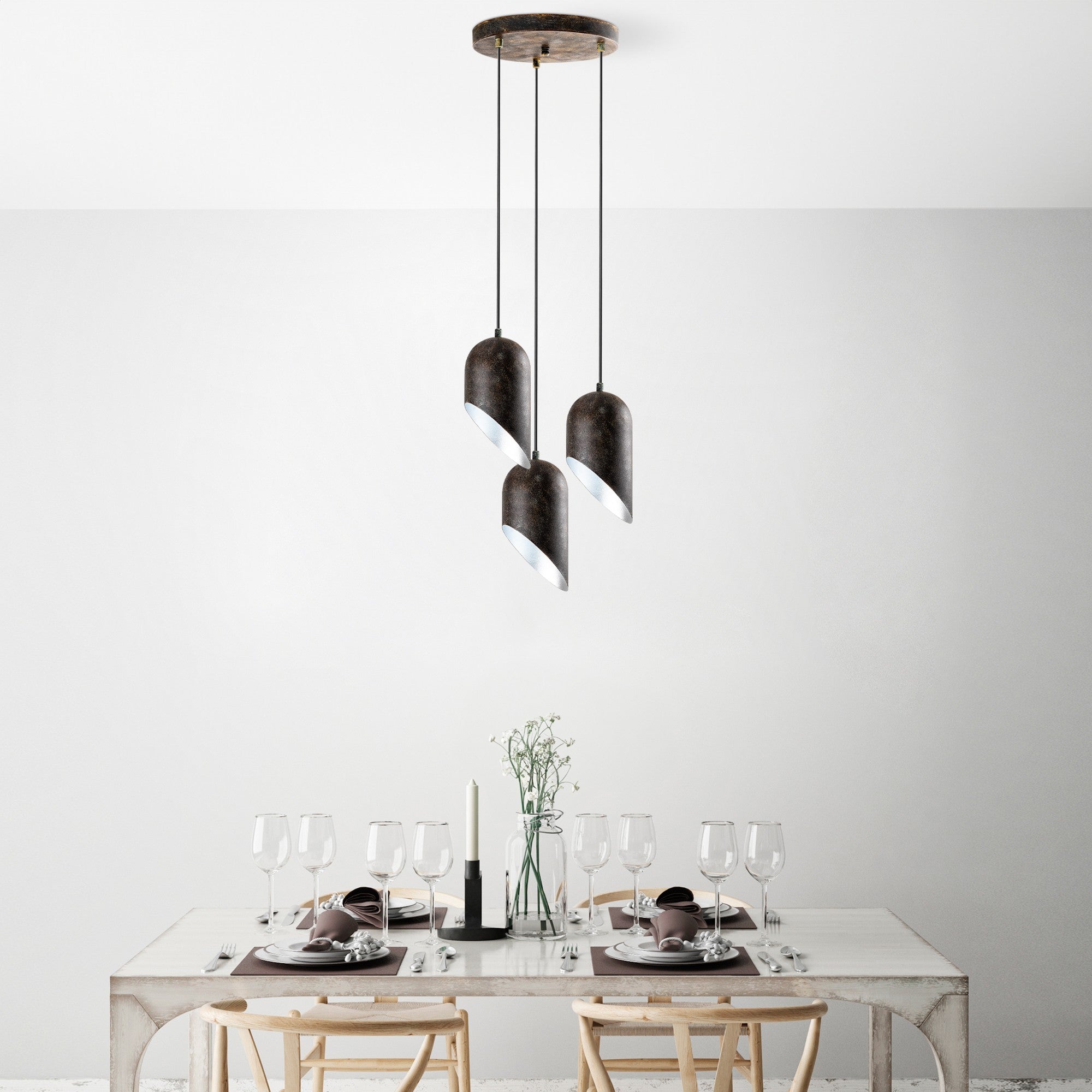 Candeeiro de Teto – 40 cm de diâmetro – Cor antiquada – Metal