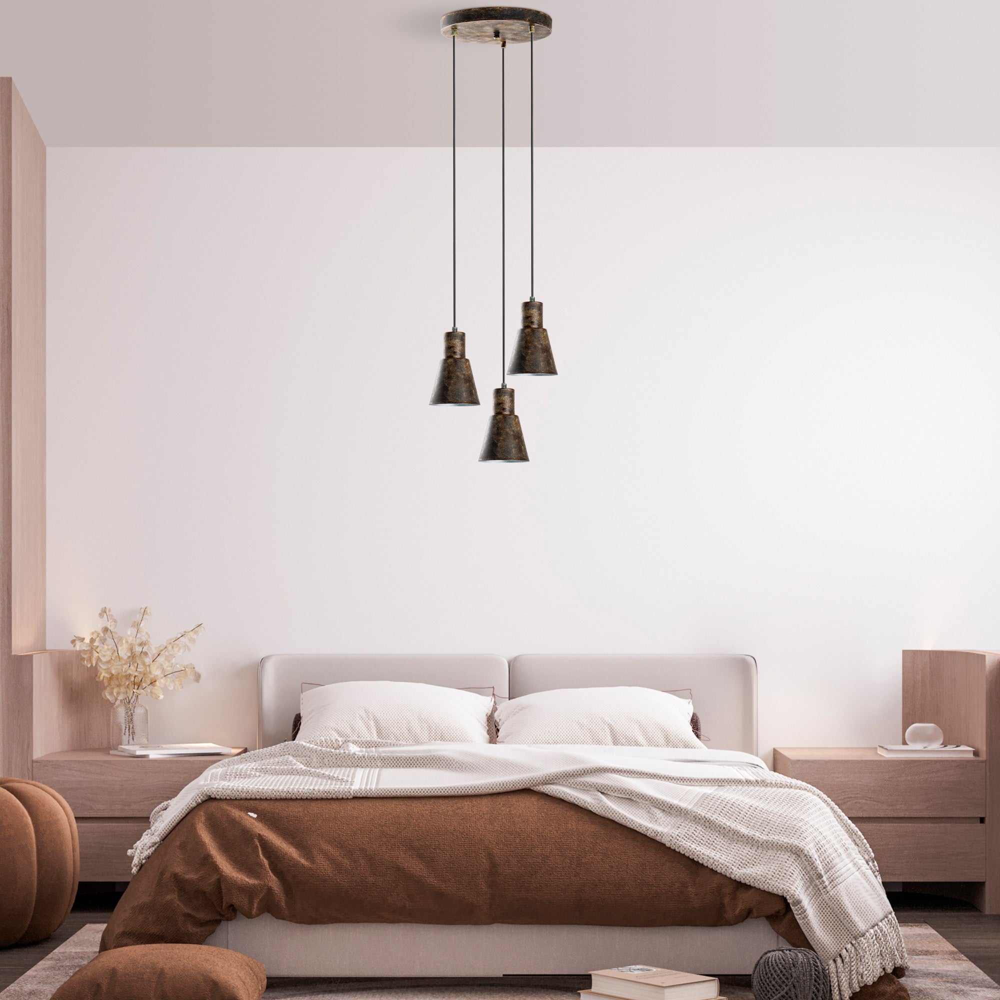 Candeeiro de Teto elegante ajustável – 40 cm de diâmetro – Cor antiquada – Corpo de metal