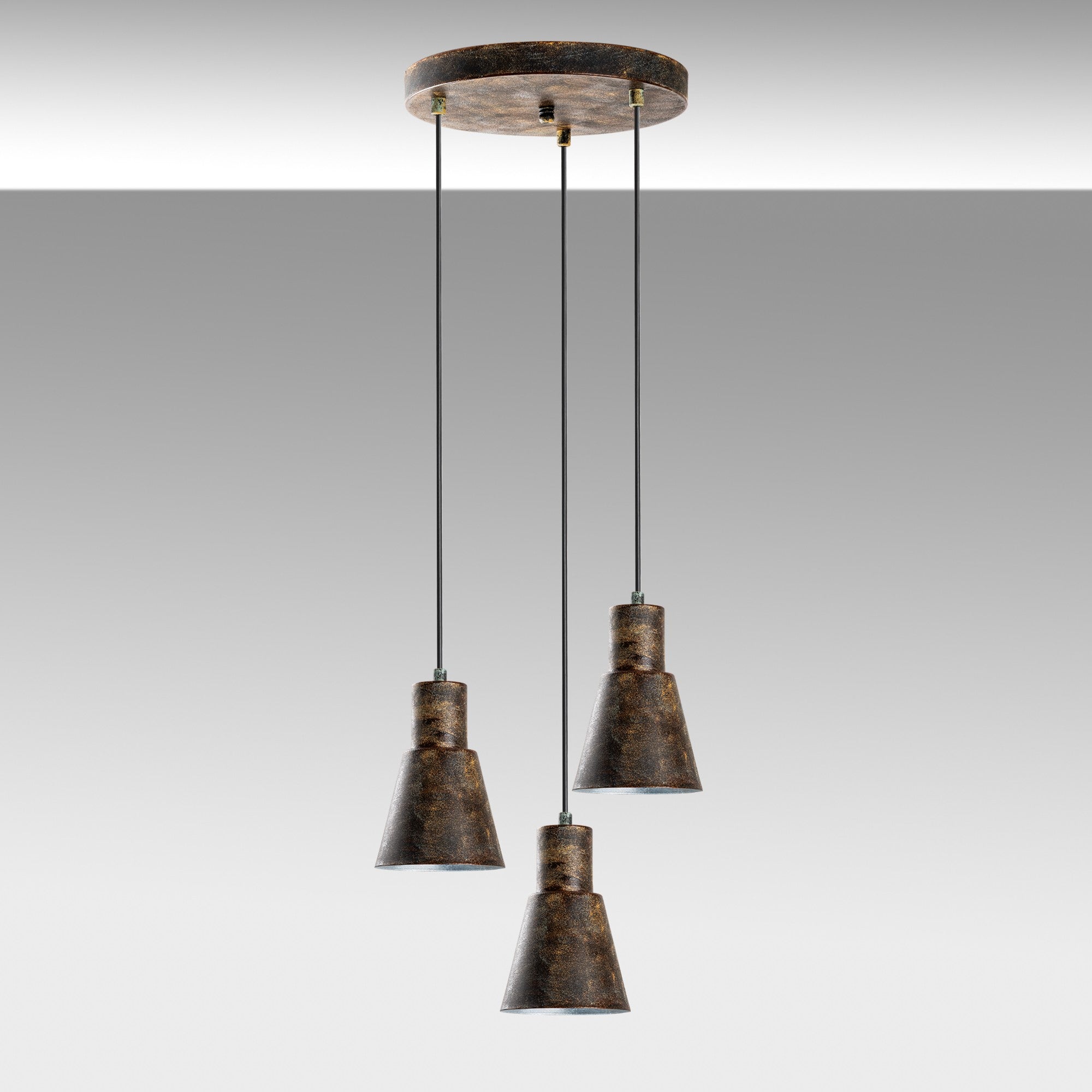 Candeeiro de Teto elegante ajustável – 40 cm de diâmetro – Cor antiquada – Corpo de metal